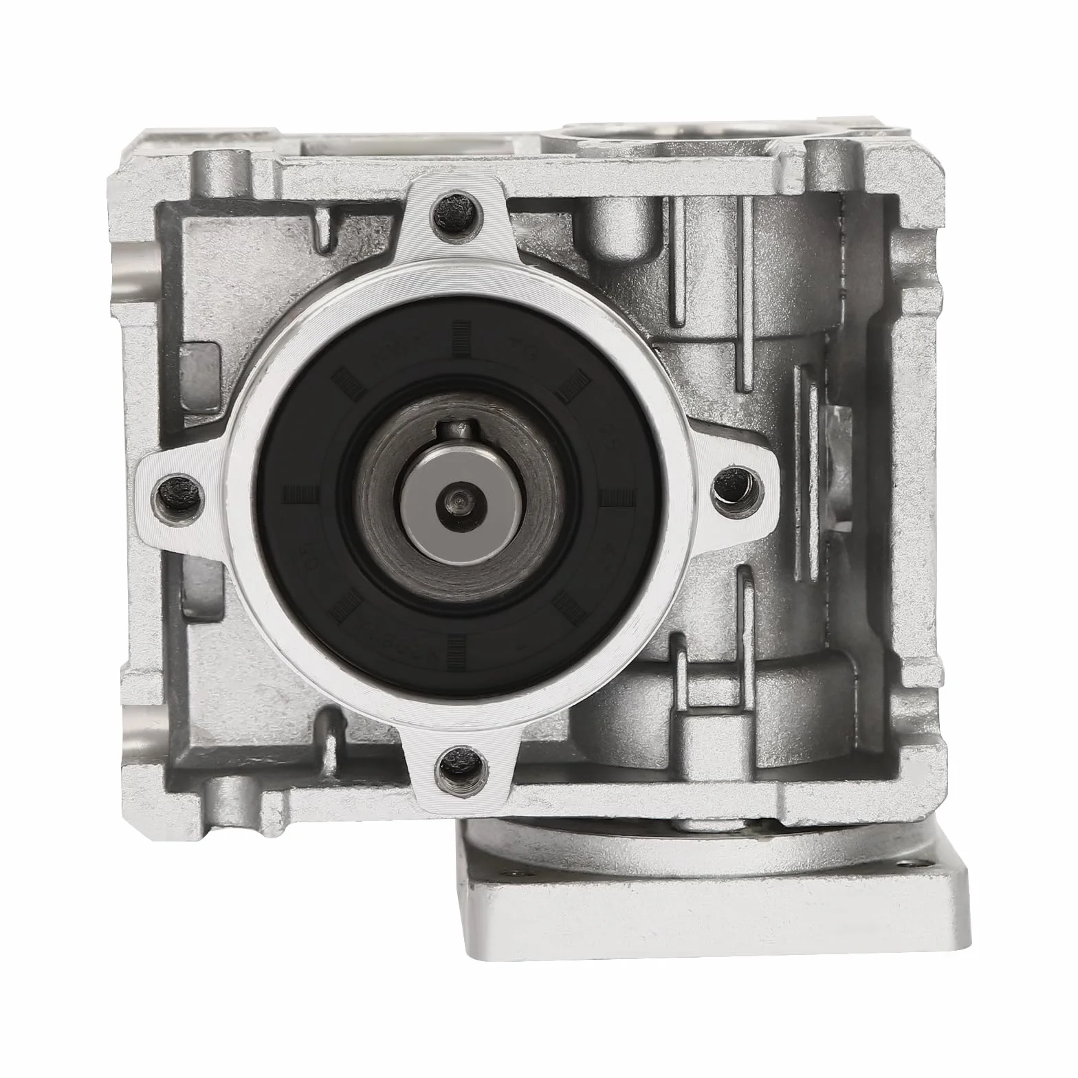 Reductor de engranaje helicoidal con brida cuadrada, relación 15:1, 0-1500 rpm, carcasa de aluminio