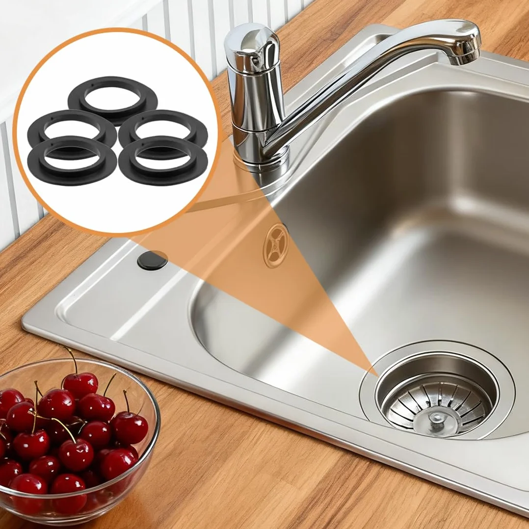 Junta Universal para Fregadero 5 Unidades con Anillo de Sellado, Accesorios de Repuesto para Cocina