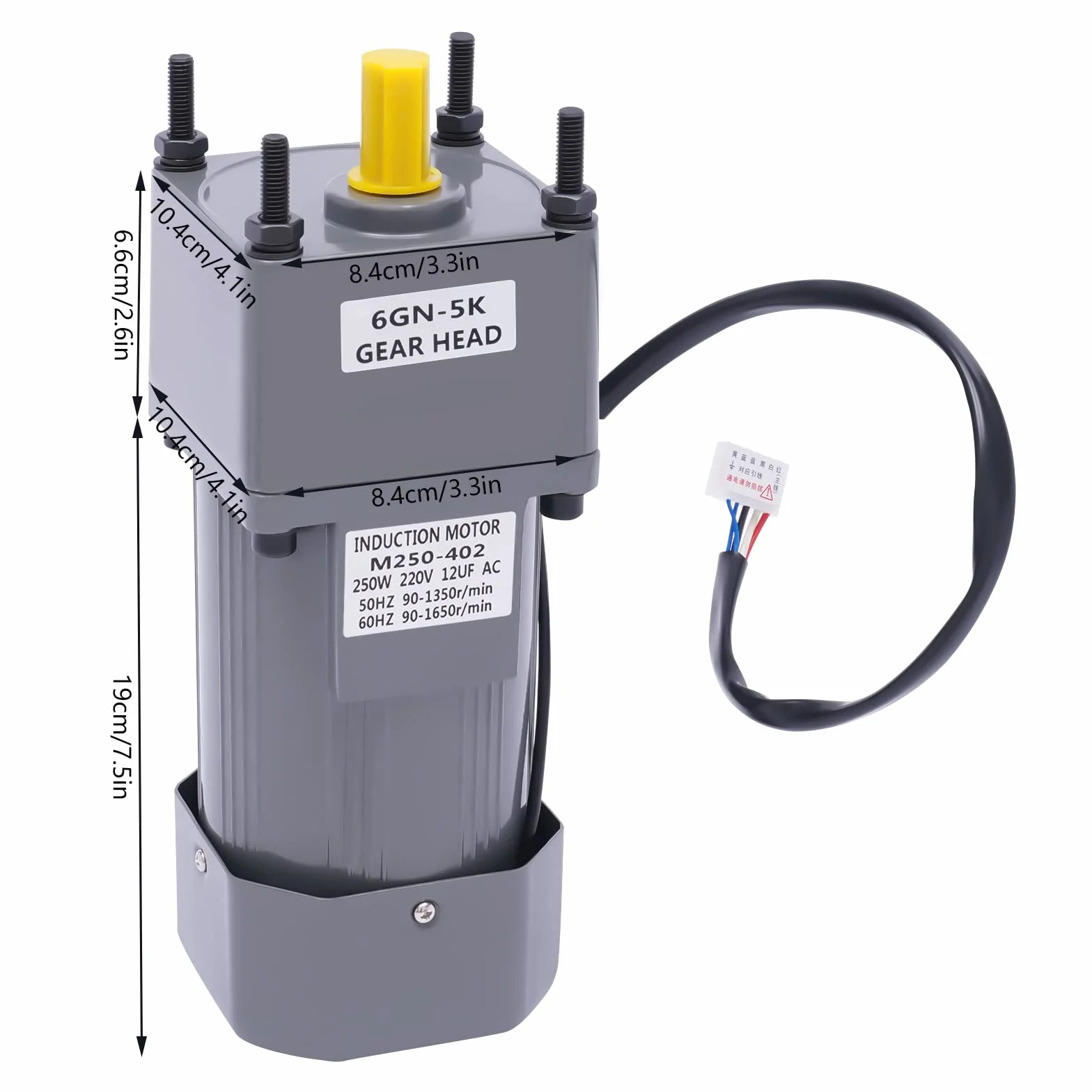 Motor Eléctrico Monofásico 250W 220V Reversible Velocidad Variable Ajustable