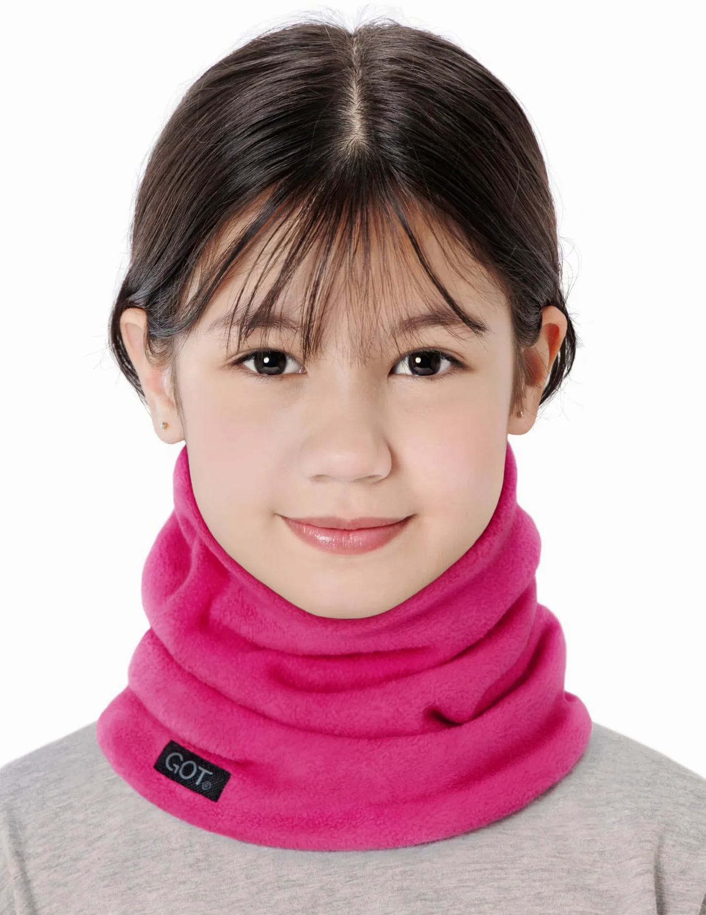 GOT Sports Calentador de cuello para niños, máscara de esquí de forro polar para niños y niñas, bufanda de doble capa (de 7 a 12 años)
