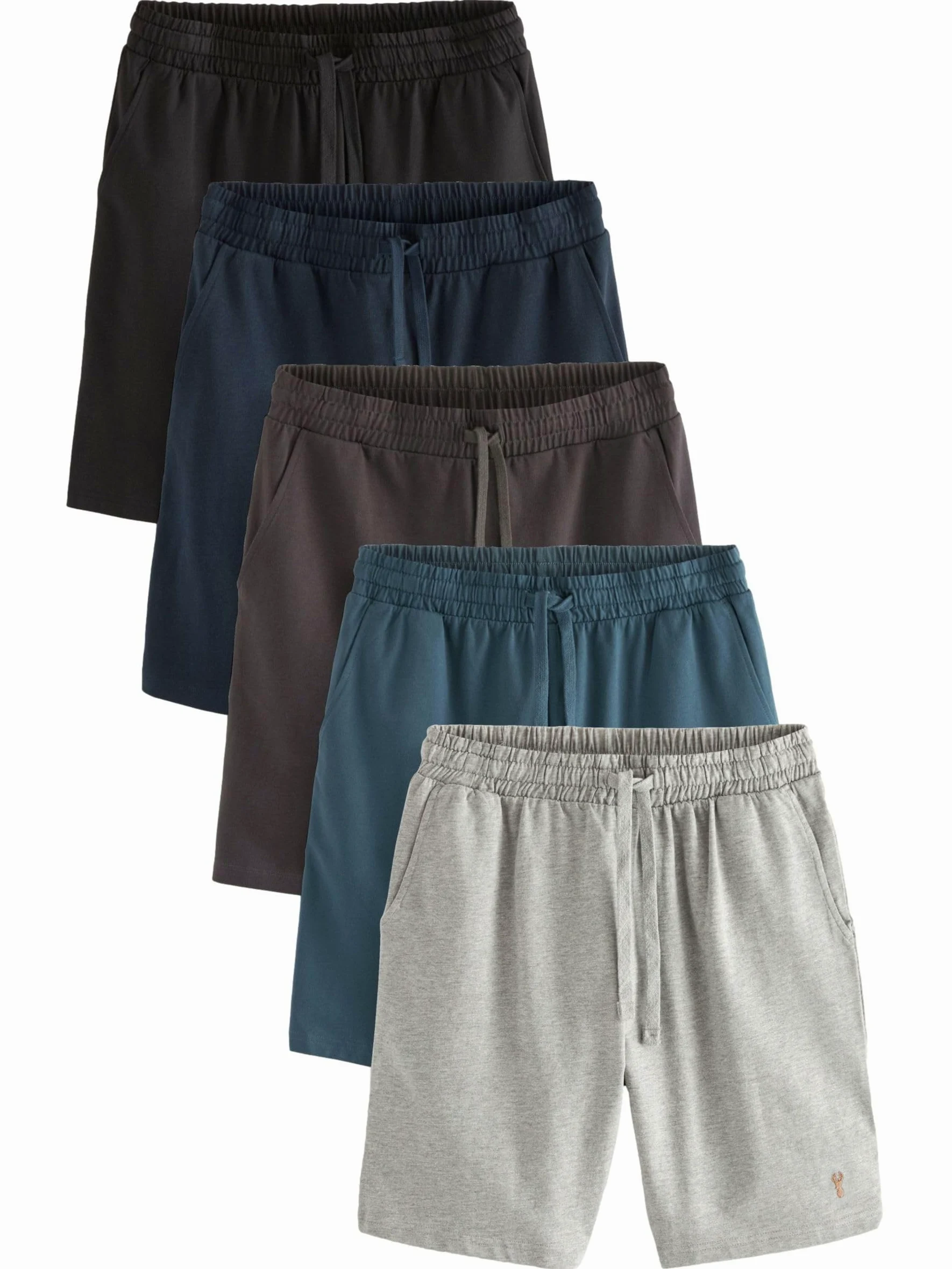 NEXT Hombres Pack de 5 Pantalones Cortos Ligeros de Corte estándar