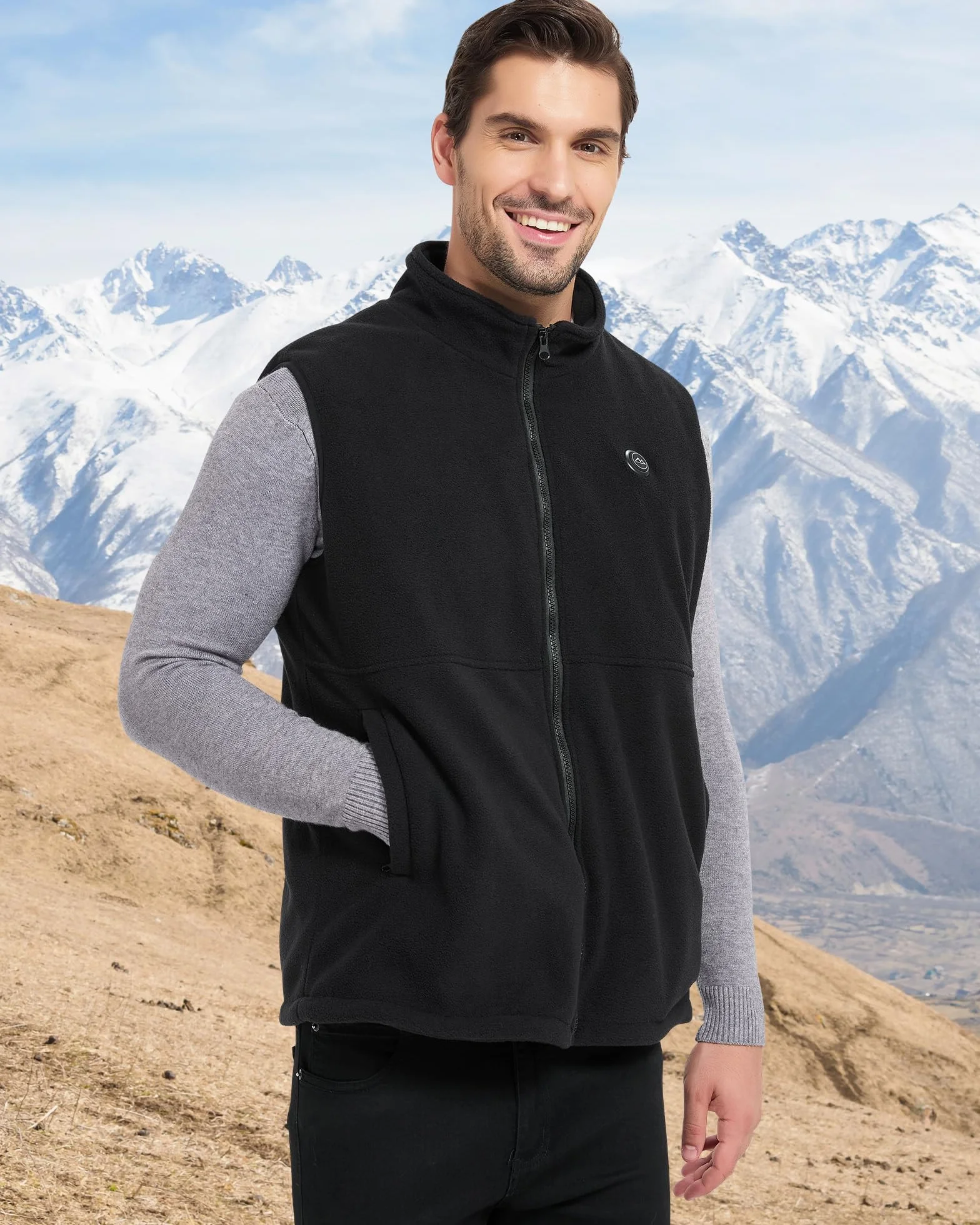 Chaleco Calefactable Hombre, Chalecos Calefactables Hombre,Forro Polar Chaqueta Calefactable Hombre,Chaleco Termico Electrico Con Bateria 10000mAh,Ligero Trabajo Al Aire Libre,Senderismo, Pesca