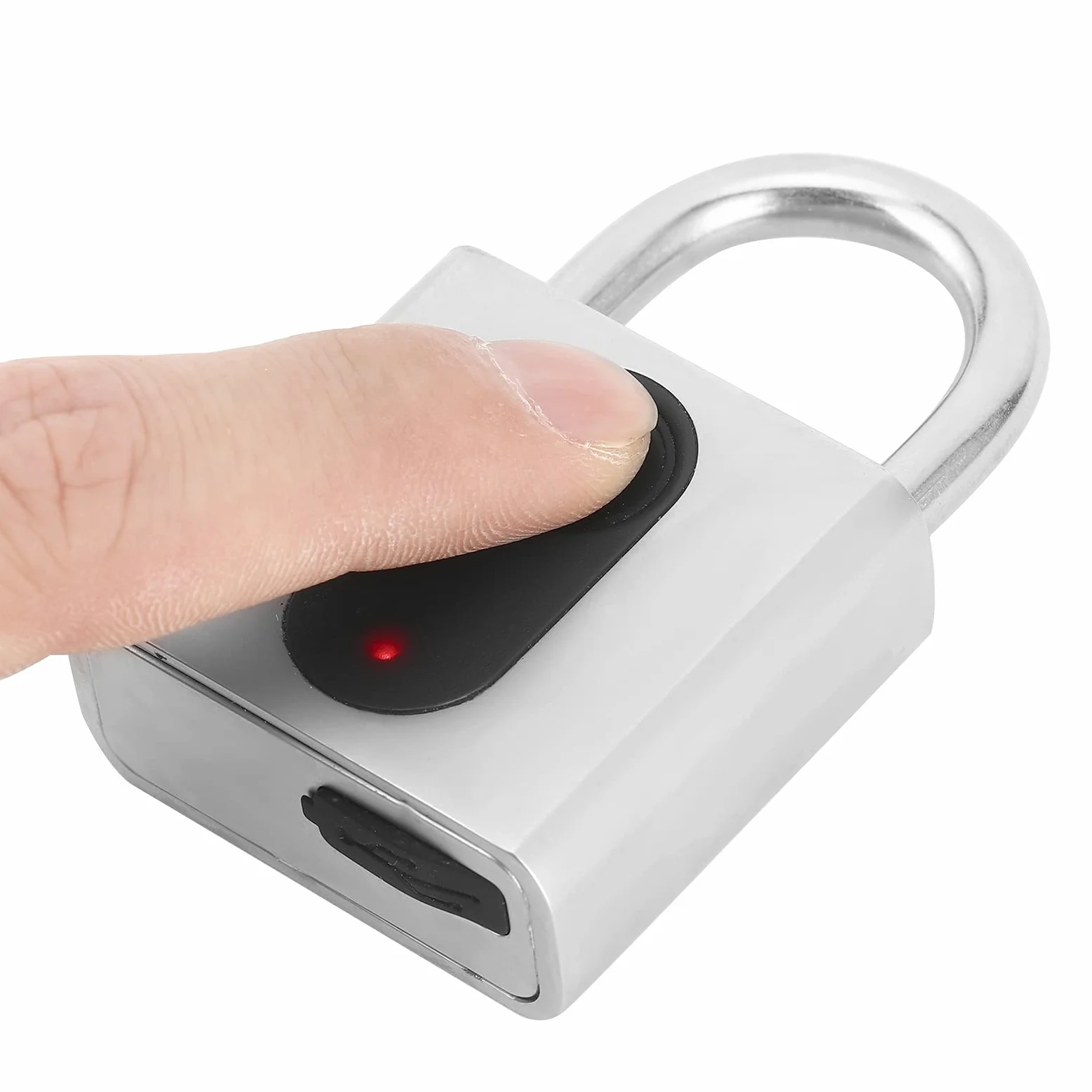 Candado Inteligente con Huella Dactilar, Cerradura de Aplicación Bluetooth Impermeable, Seguridad Antirrobo para Equipaje, Bicicletas, Gabinete - Aleación de Zinc, 1 Unidad