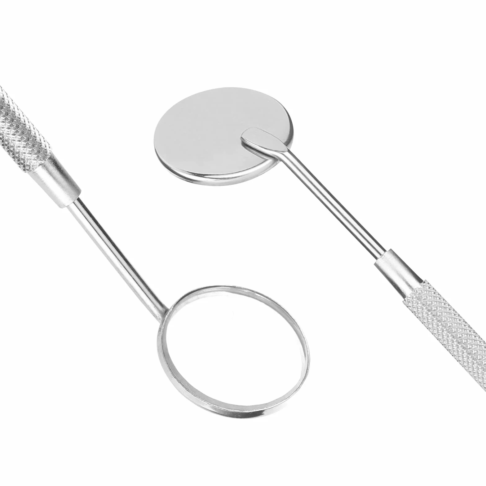 Espejo Dental de Acero Inoxidable, Espejo de Inspección para Extensiones de Pestañas, Herramientas de Dentista (2PCS)