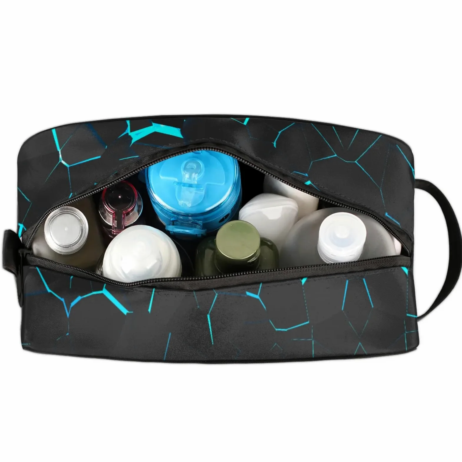 Neceser infantil para niños, impermeable, para colgar artículos de tocador para niñas, kit de maquillaje de afeitado, organizador de accesorios de viaje (fútbol 3D)