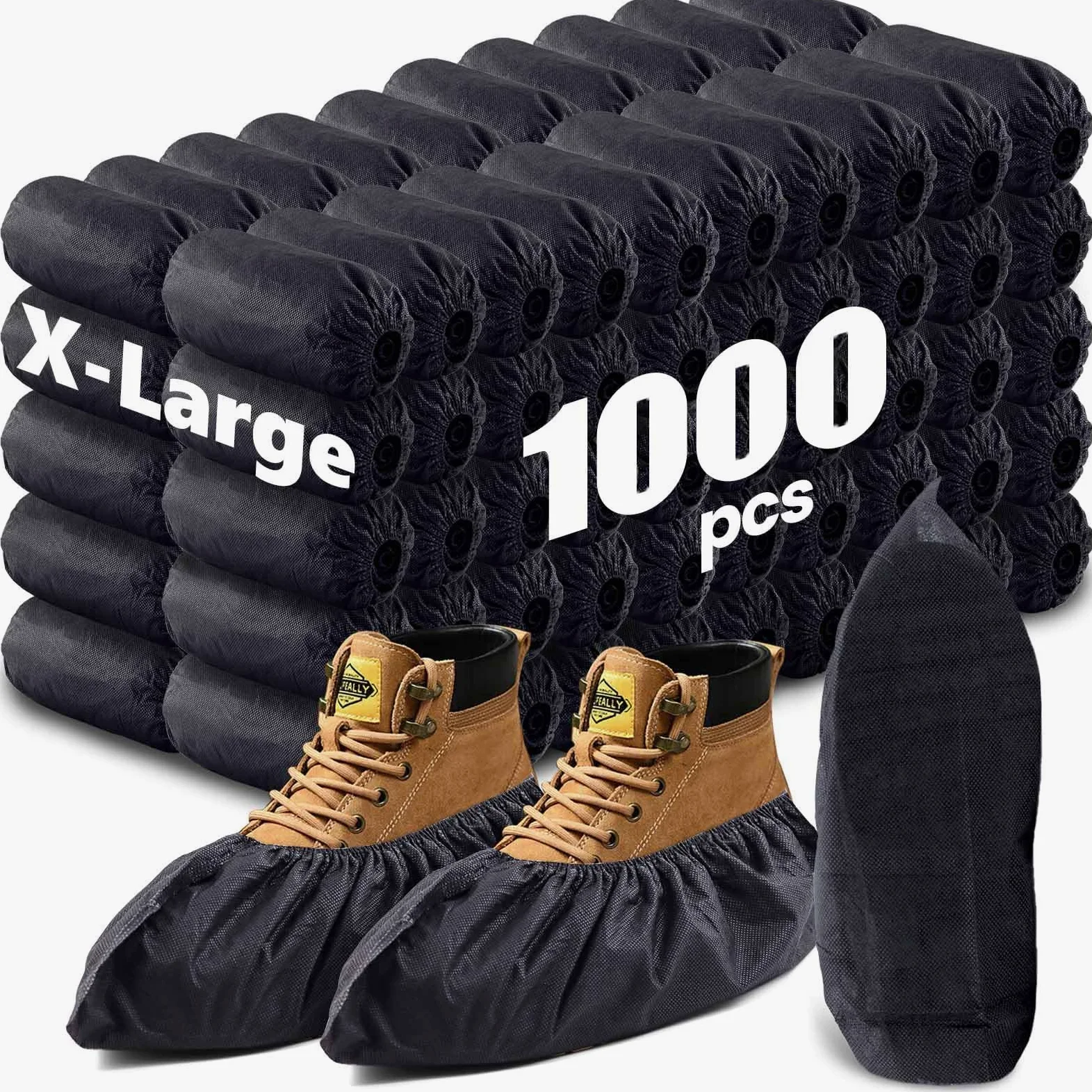 Paquete de 1000 fundas desechables antideslizantes para zapatos, fundas extragrandes duraderas para zapatos y botas, fundas de tela no tejida de primera calidad para botas de interior (500 pares)