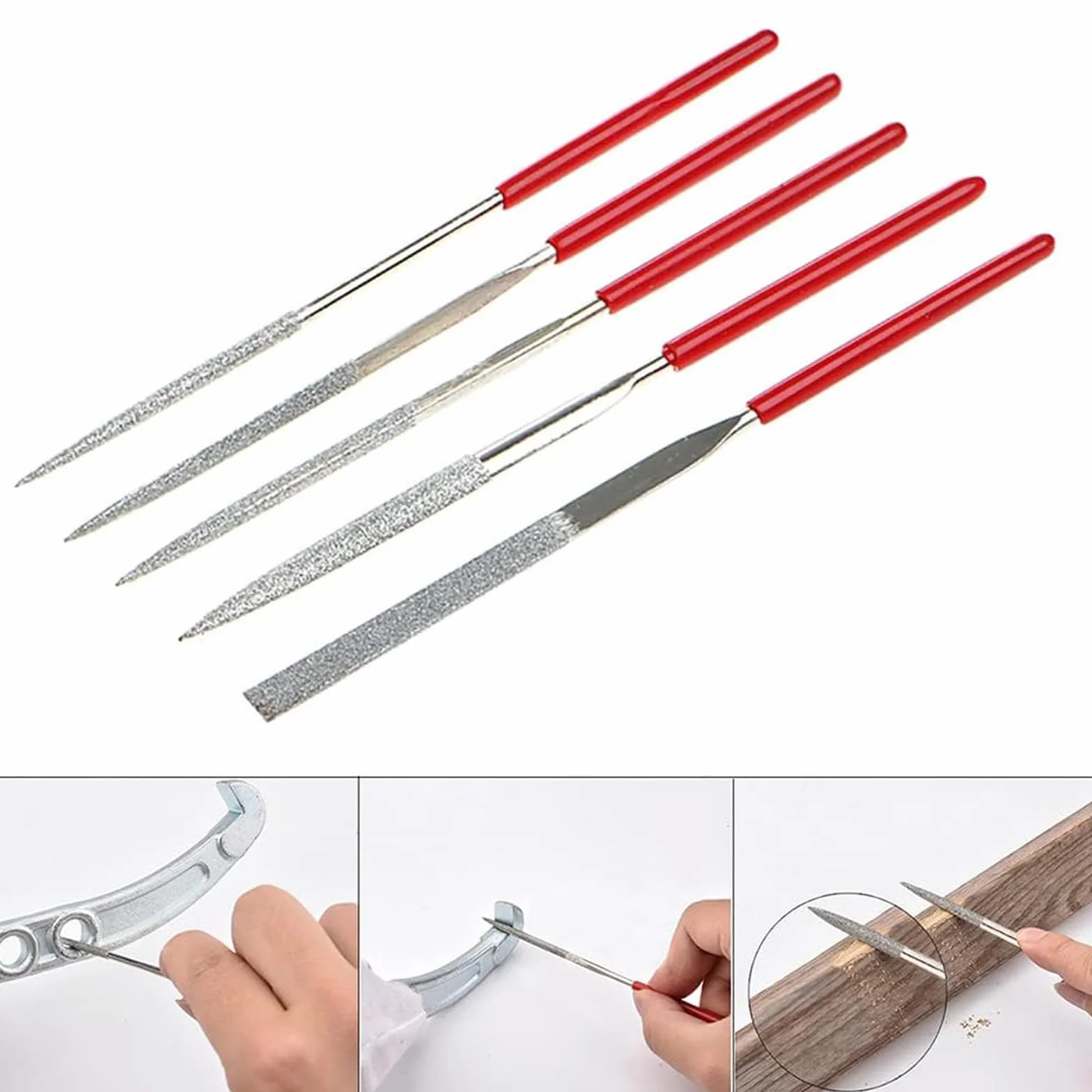 Desbarbador Manual Plástico 10 Piezas Cuchillas 360° Rotación Herramienta Desbarbado 5 Limas Diamante Acero Aluminio Plástico Madera