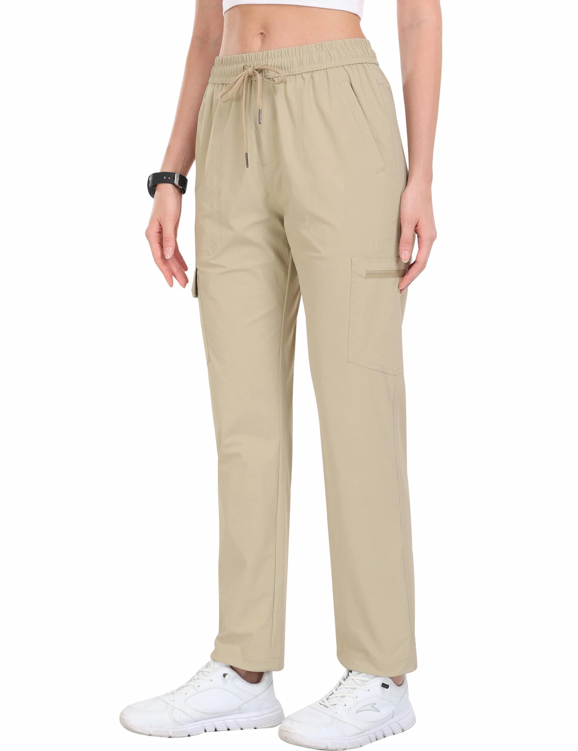 JINSHI Pantalones Senderismo Mujer Pantalón Cargo Trekking Joggers Verano Ligero Impermeable Pantalones Aire Libre Montaña Acampada Ocio Deportes
