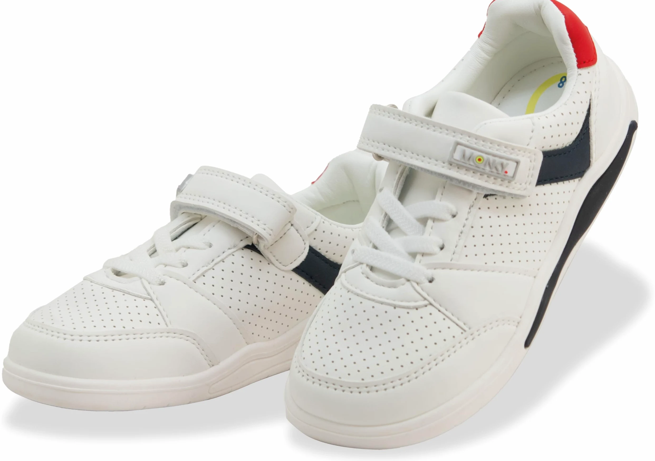 MONKY Zapatillas Barefoot Infantiles con Luces LED – Calzado Respetuoso Cero Drop, Puntera Ancha, Suela Flexible Antideslizante, Piel Sintética, Tallas 25-30