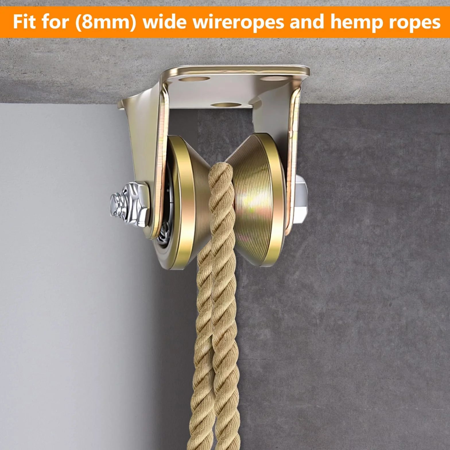 Poleas para cable de acero con ranura en V 6mm y rodamientos de bolas para cabrestante, puertas enrollables, polipastos
