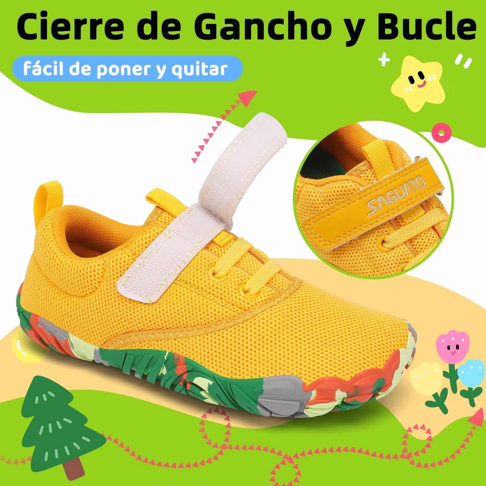 SAGUARO Zapatillas Barefoot Niños Antideslizantes Ligeras Calzado Descalzos Talla 24-36
