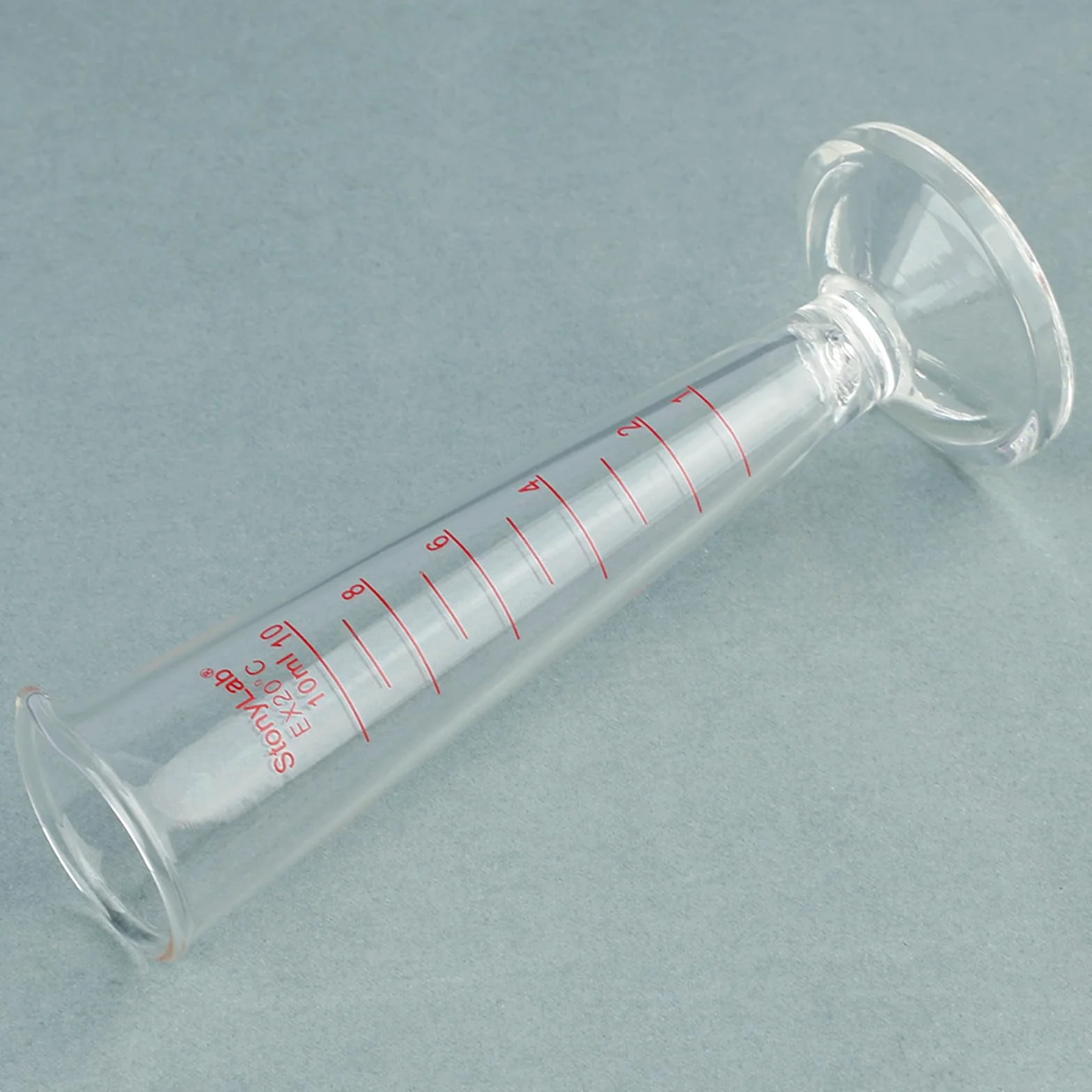 Cylindro Graduado de Vidrio Borosilicato 10 ml Boca Ancha Pico Vertedor