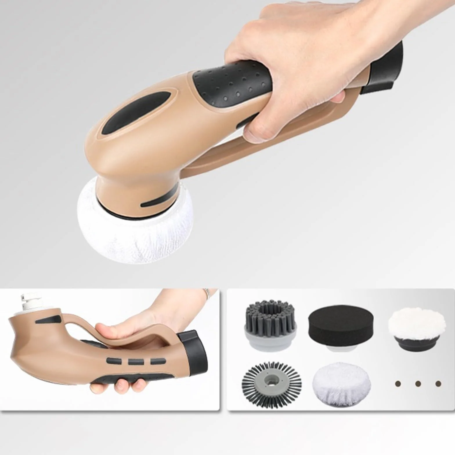 limpiabotas eléctrico, Hogar Perezoso inalámbrico eléctrico Recargable Encerado y Pulido Limpiador de Zapatos Cepillo de Limpieza de Zapatos máquina de Brillo de Zapatos de Mano
