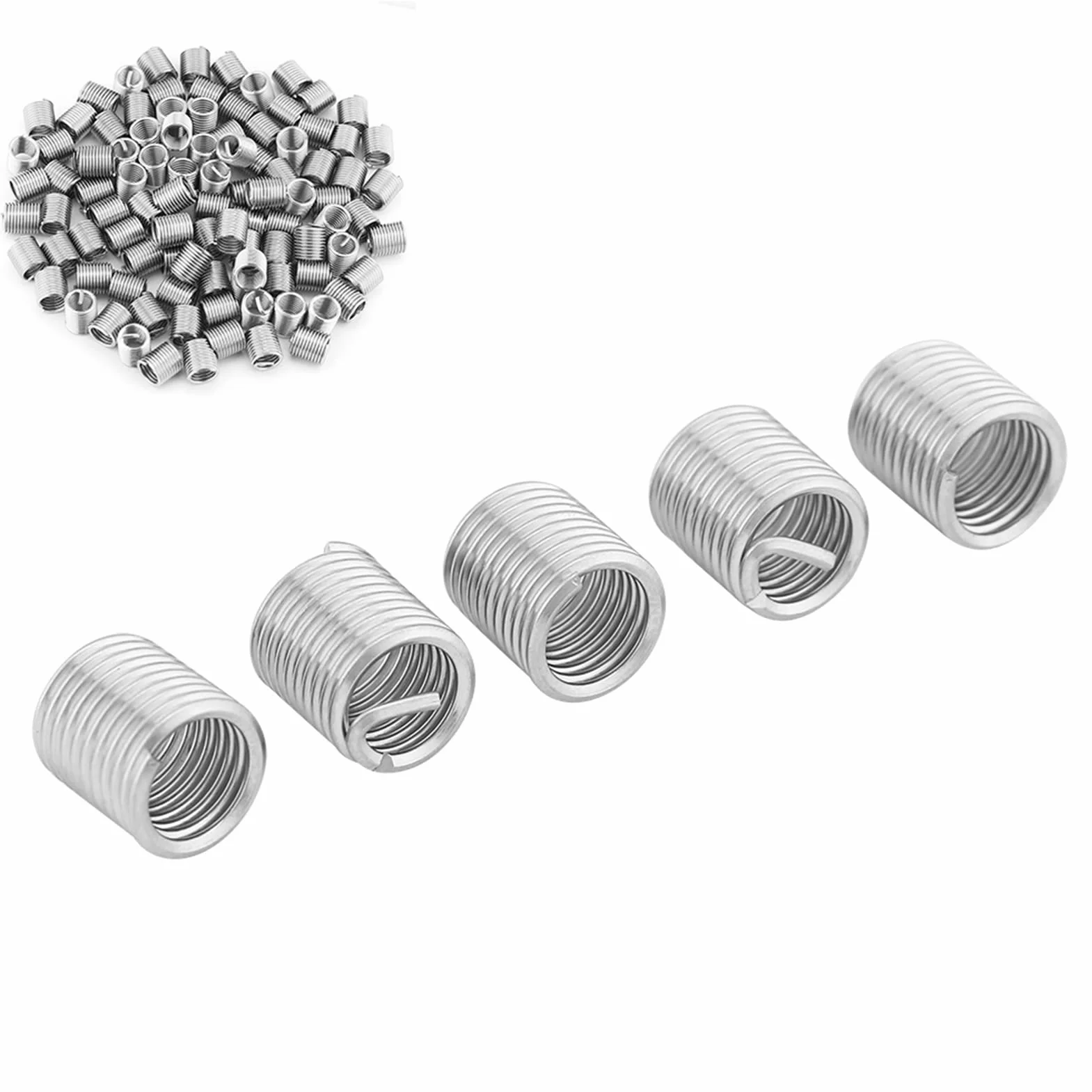 Helicoil M8 X 1,25 Acero Inoxidable 304 100 Piezas Inserto de Rosca Helicoidal 2D Longitud