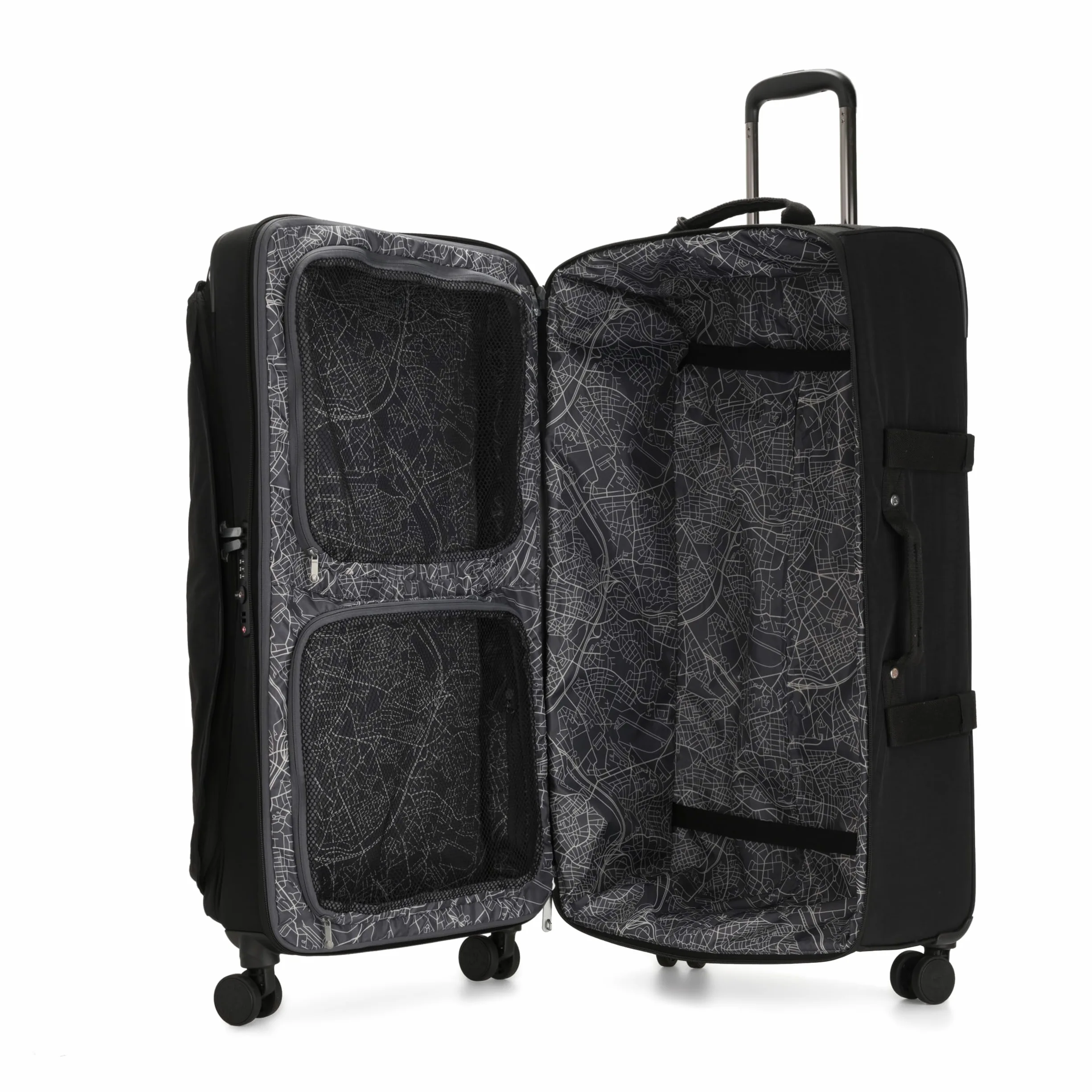 Kipling Spontaneous L Equipaje Grande con Ruedas, Vertical, Black (Negro)