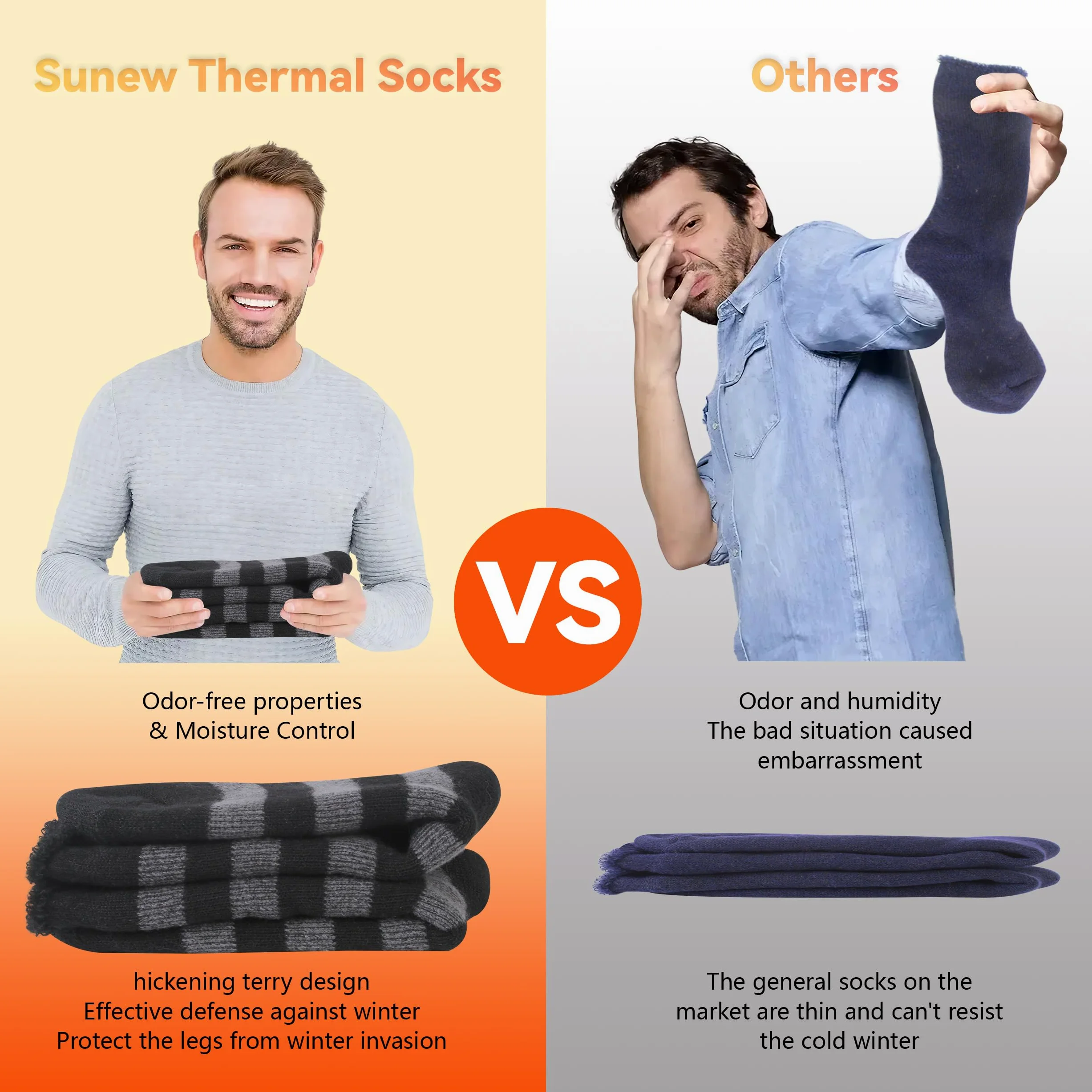 Sunew Calcetines térmicos cálidos, paquete de 4, calcetines térmicos de invierno para hombre y mujer, para esquí al aire libre