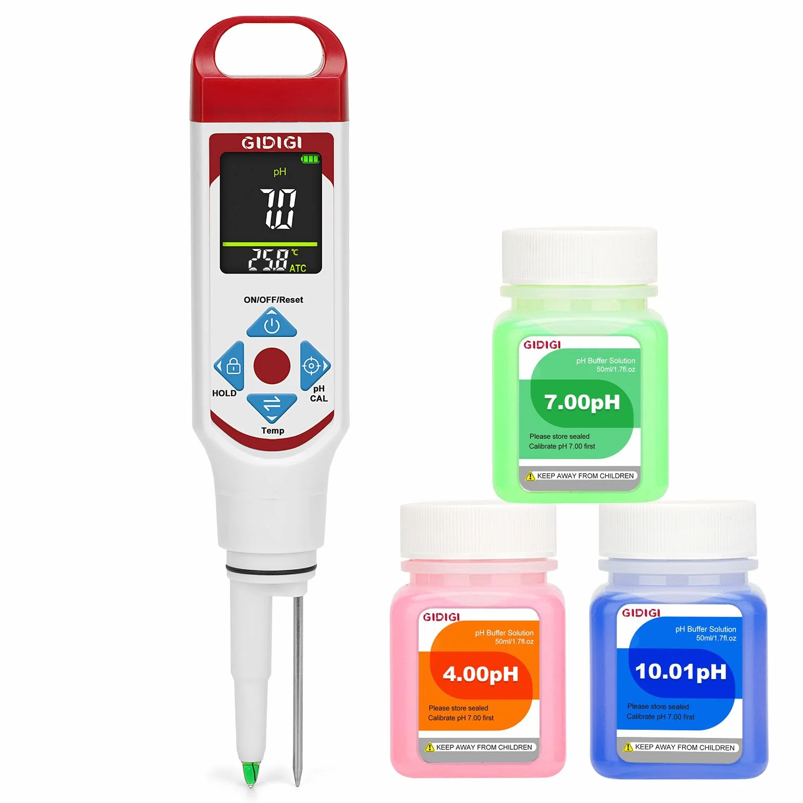 Phmetro Alimentos Medidor pH Digital con Sonda Punta de Lanza para Masa Madre Fermentación Salsas Calientes Vino