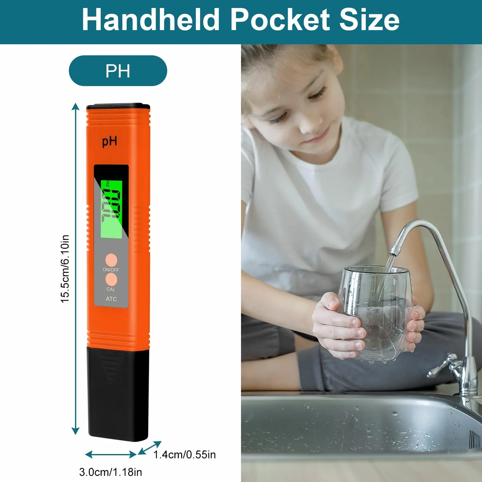 Flintronic Probador de Calidad del Agua con Pantalla LCD Retroiluminada, Medidor de PH de Alta Precisión 0,01 PH