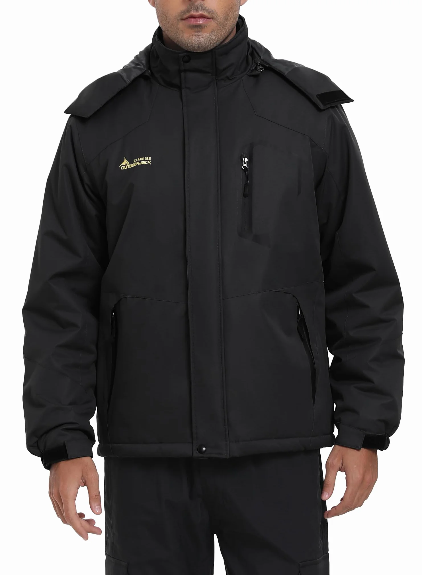 Chaqueta Esquí Impermeable Hombre Lana Cazadora Montaña Snowboard Invierno Forro Polar Cálida Antiviento Abrigos con Capucha Desmontable Exterior