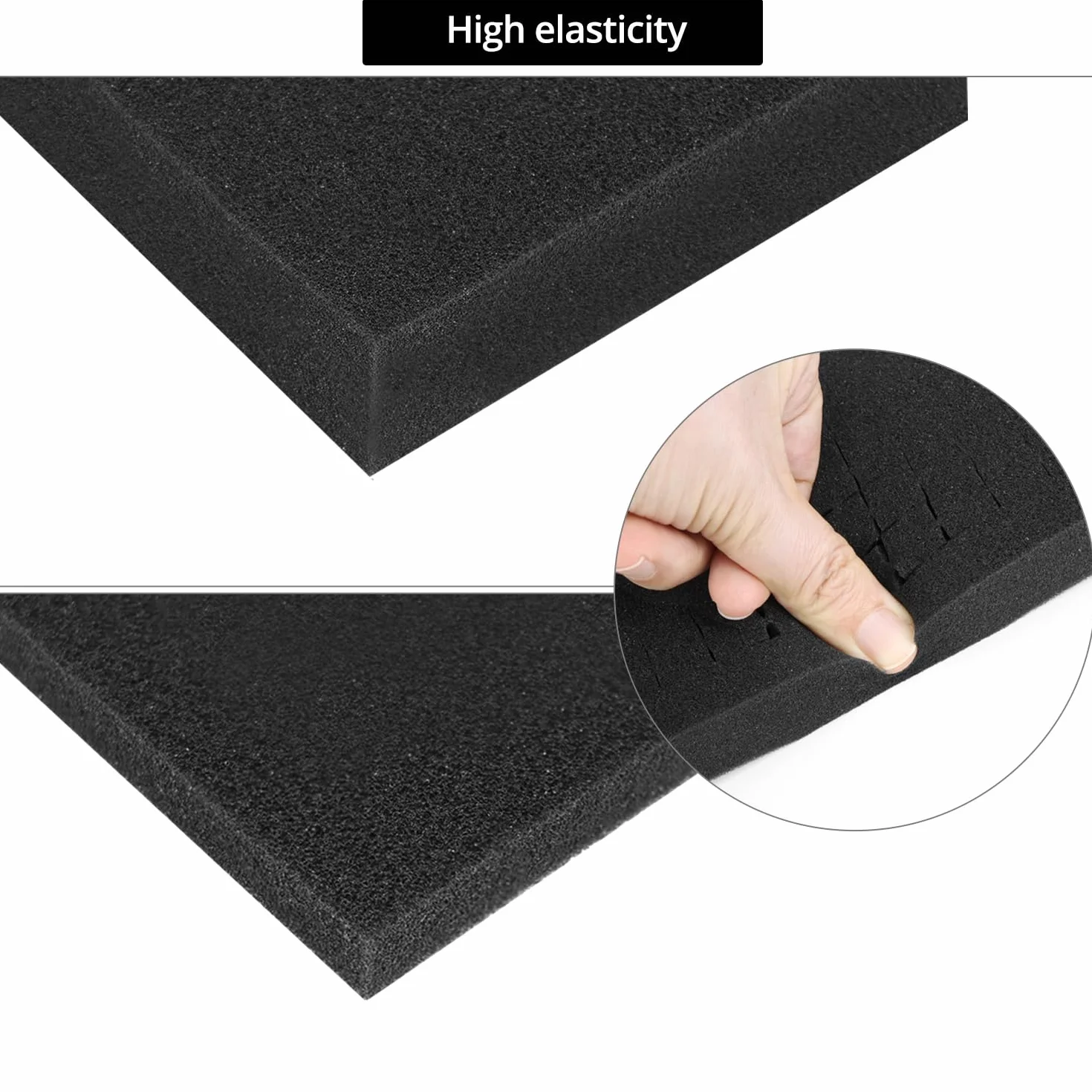 QWORK® espuma precortada 400 x 300 x 25 mm + 400 x 300 x 10 mm 4 piezas para herramientas