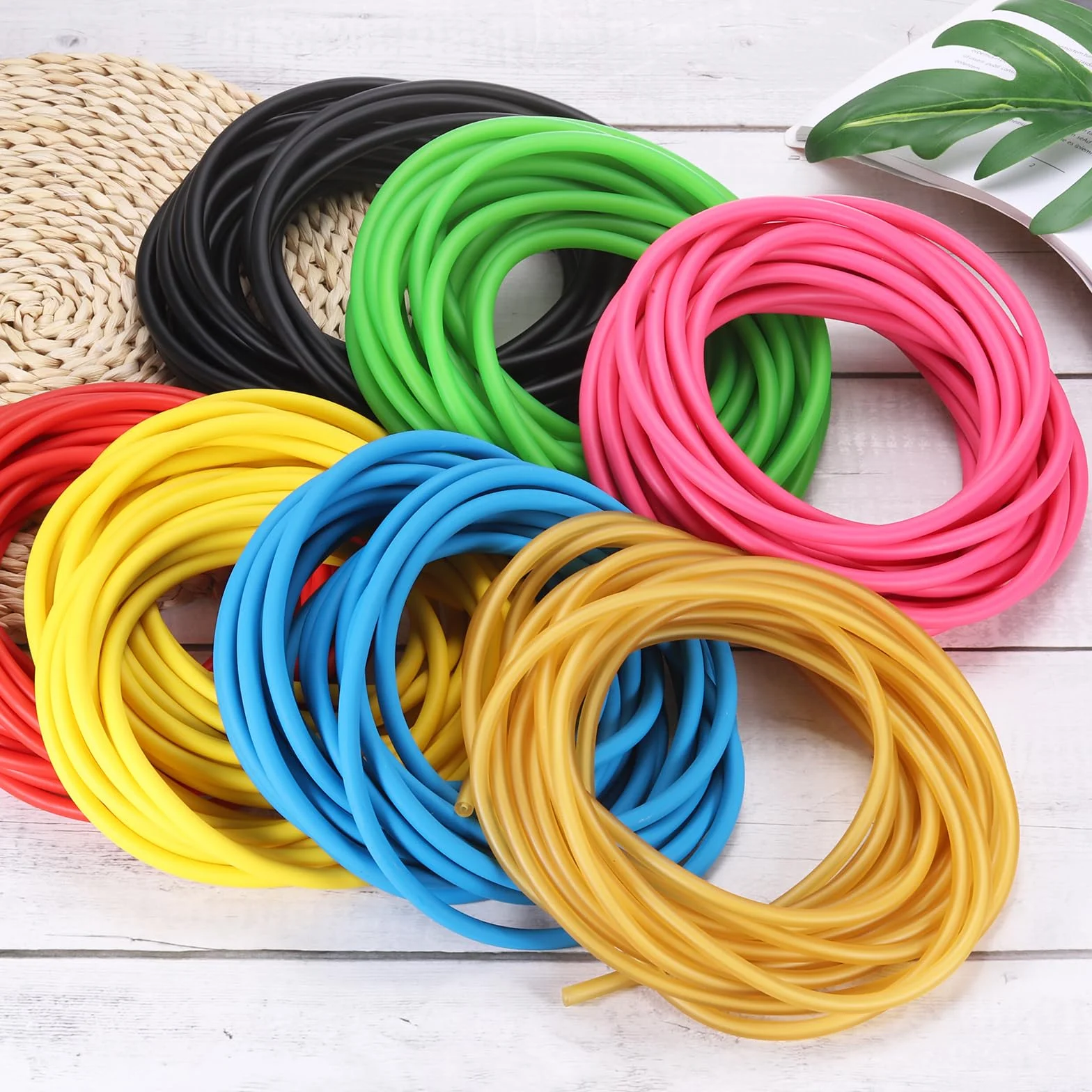 PATIKIL Bandas de Goma para Tirachinas de Látex Natural, 3/16" x 1/4", 26 Pies (8 Metros), Rojo Rosa