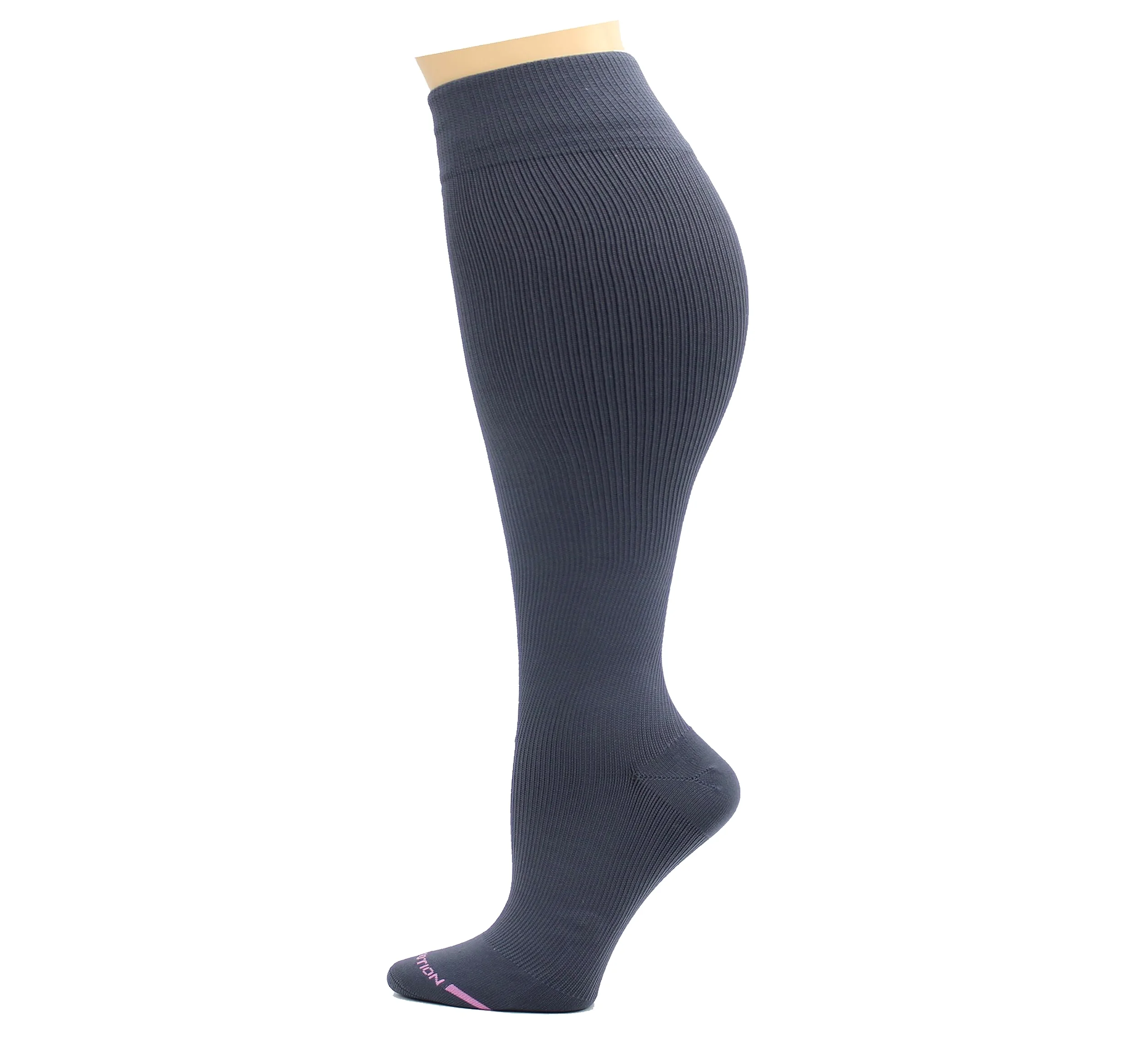 Dr. Motion 4 pares de calcetines de compresión de pantorrilla ancha para mujer, talla grande, soporte graduado
