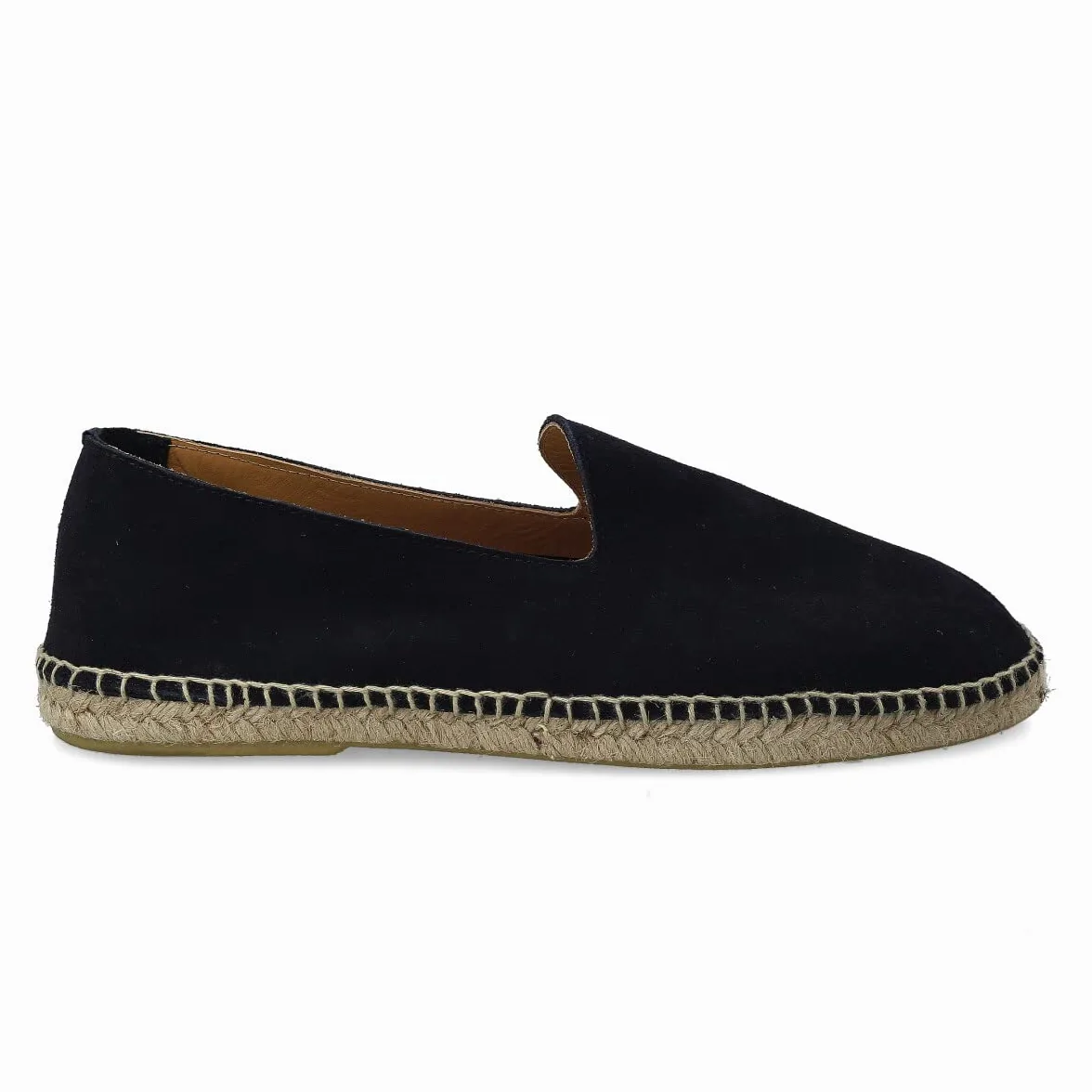 Alpargatas de Esparto de Piel para Hombre. Slippers Zapatillas Flexibles de Verano. Sandalias de Ante para Hombre. Mocasines Espadrillas. Marrón, Azul Marino y Kaki