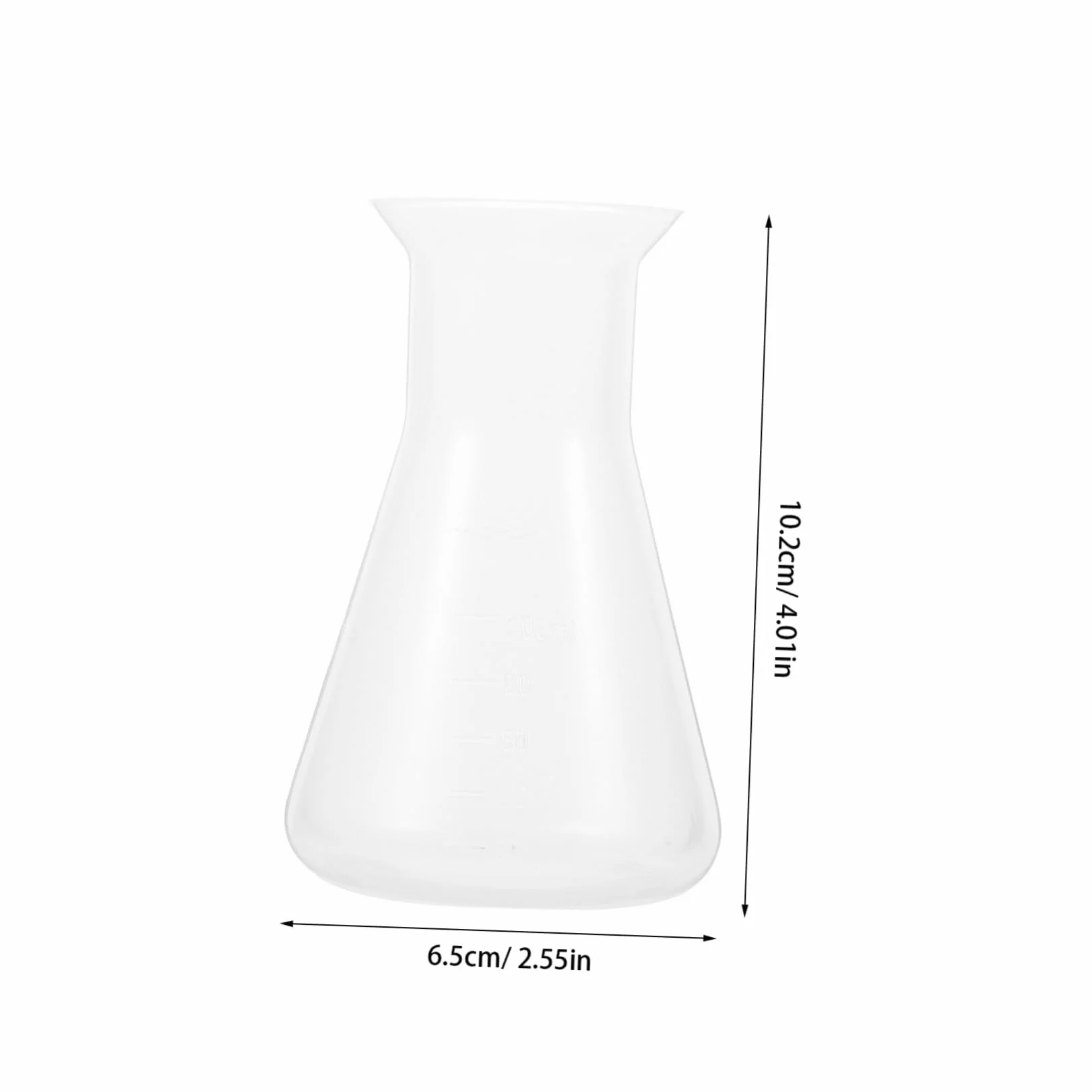 Matraz Erlenmeyer de Plástico 100 ml, Juego de 6 Matraces Cónicos Graduados Cuello Estrecho para Laboratorio