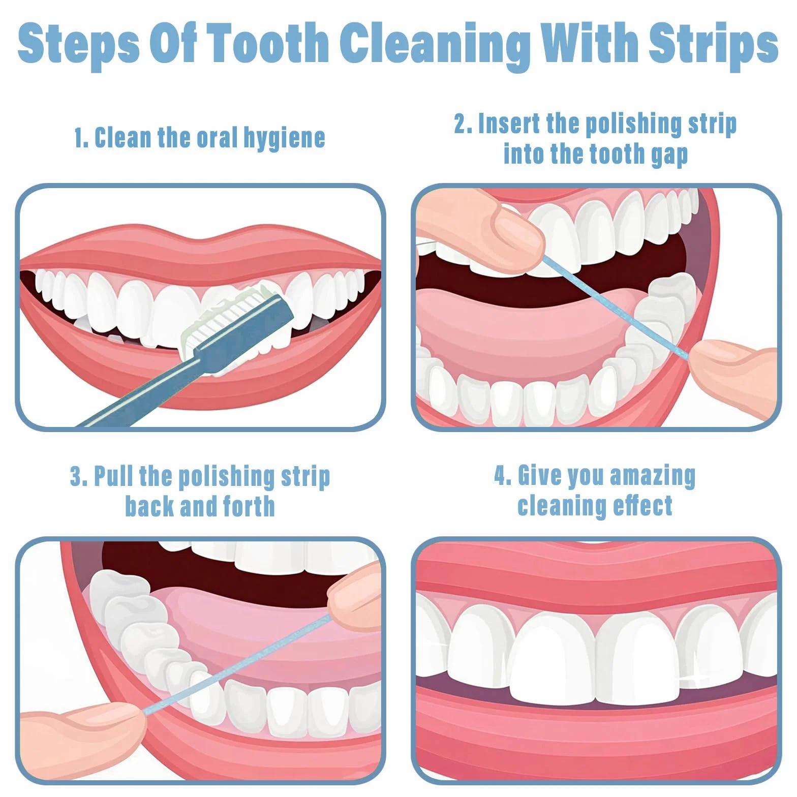 Juego de 80 tiras para pulir dientes