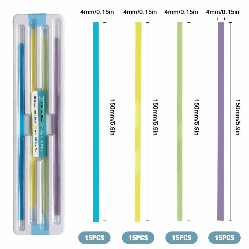 Mizikuu Papel de lija dental 60 piezas tira de pulido interdental para higiene bucal