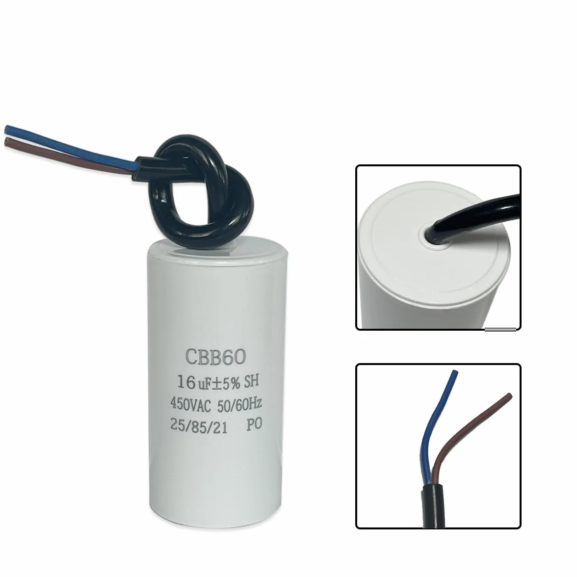 CBB60 450V 16µF 50/60Hz Condensador de Arranque y Funcionamiento para Motor ANGEEK