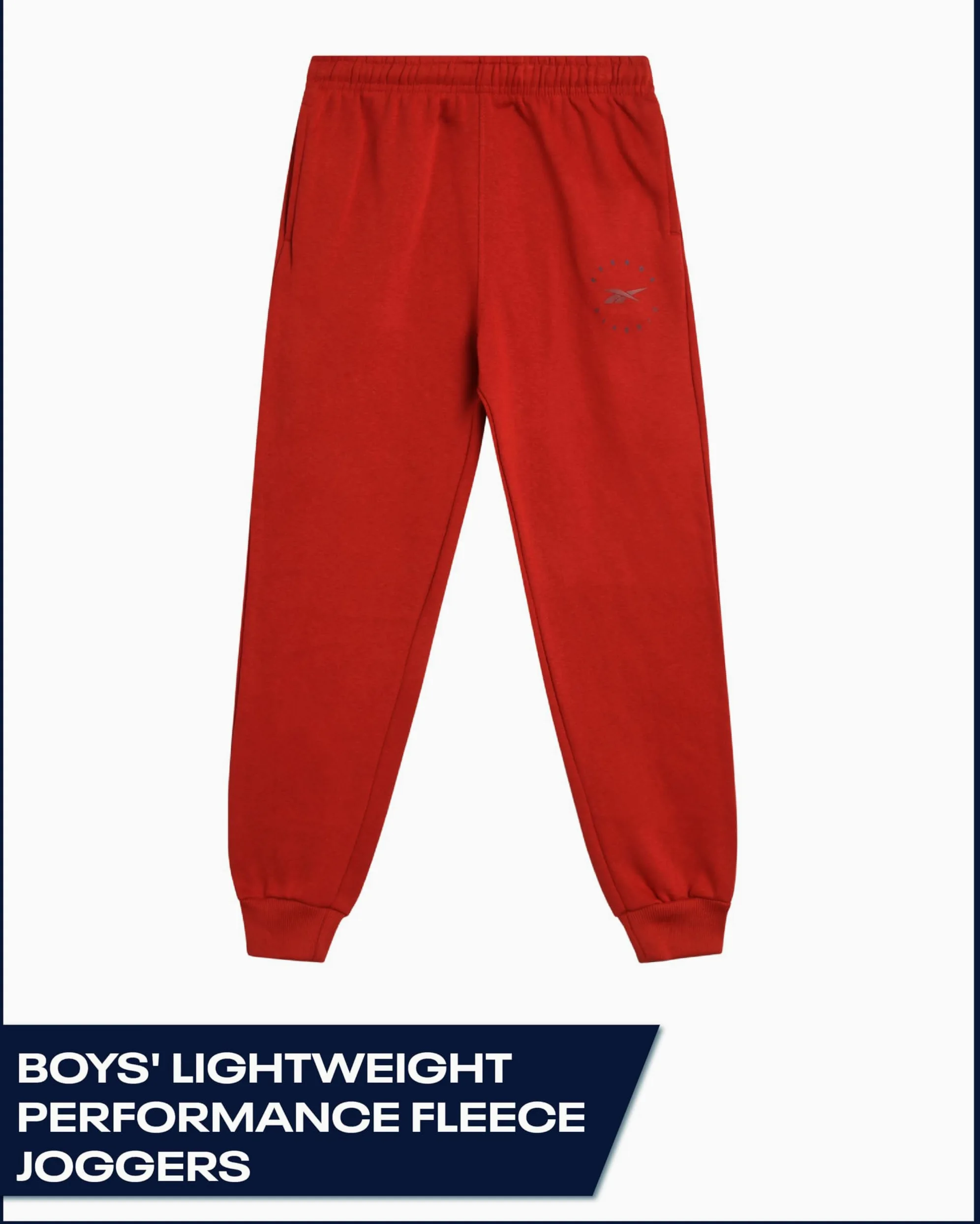 Reebok Pantalones deportivos para niños – Pantalones deportivos de forro polar suave con bolsillos para correr y entrenar (tallas: 8-14)