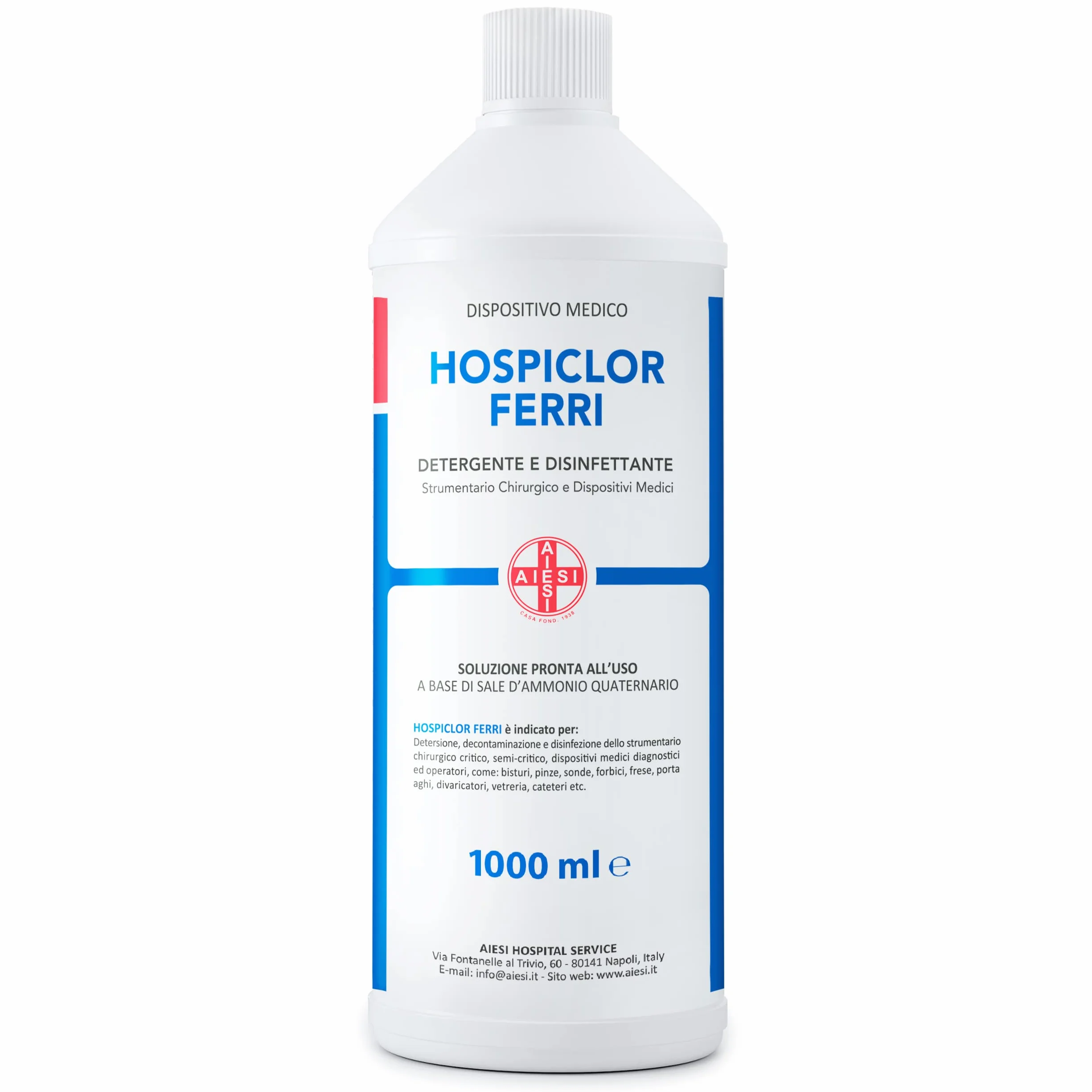 HOSPICLOR FERRI Desinfectante listo para usar para instrumentos médicos 1 litro