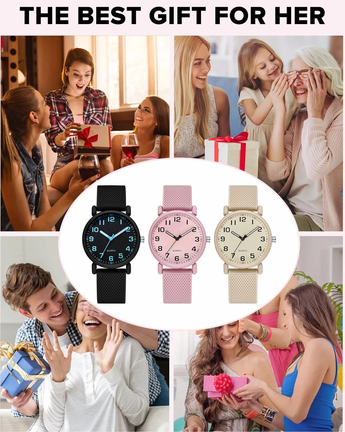 CIVO Reloj Mujer Analogico Minimalistas: Impermeable Goma Casual Cuarzo - Deportivo Moda Clasico Regalo Relojes Pulsera Mujer