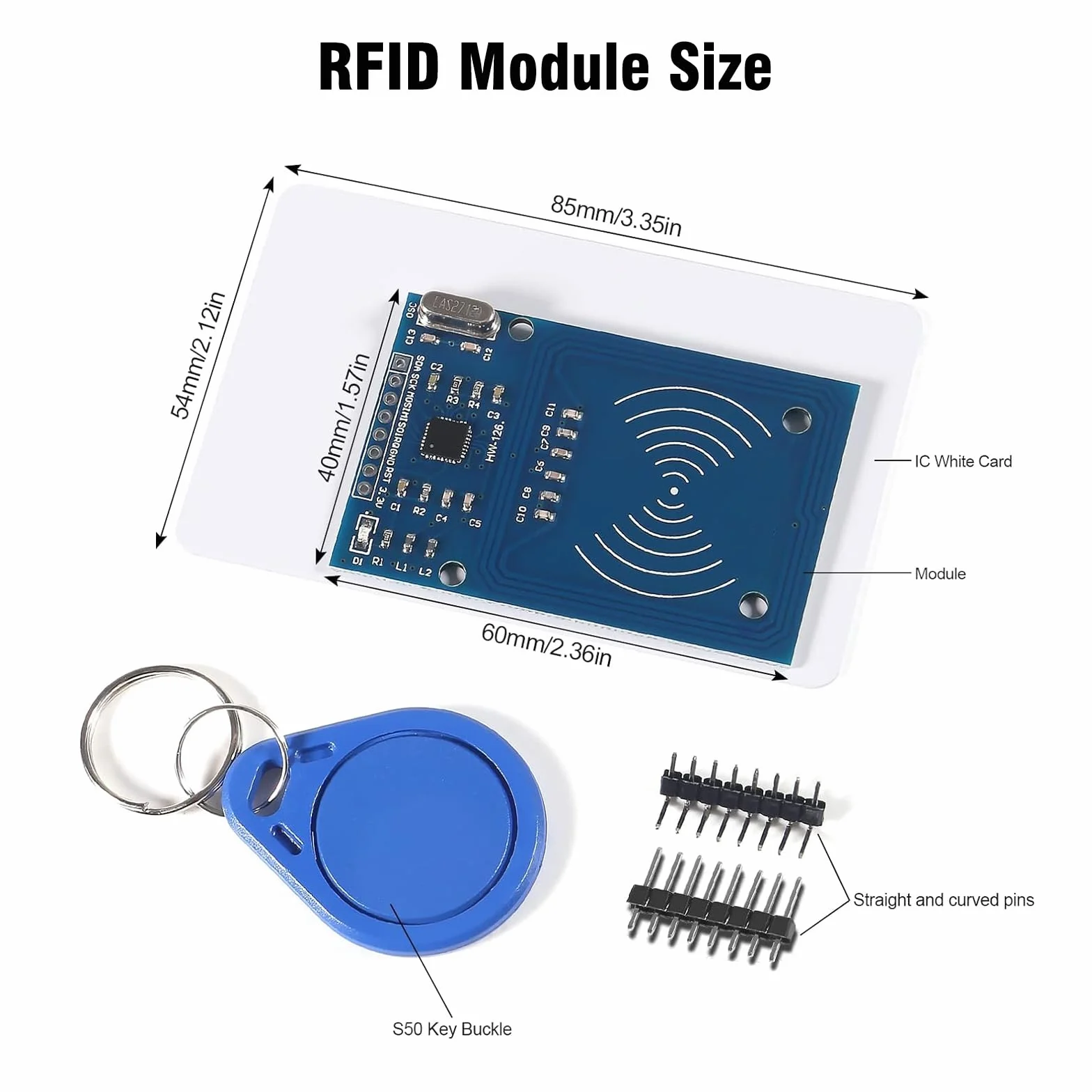 Kit RFID 2 Piezas Módulo Sensor Tarjeta IC 13,56MHz Compatible con Arduino