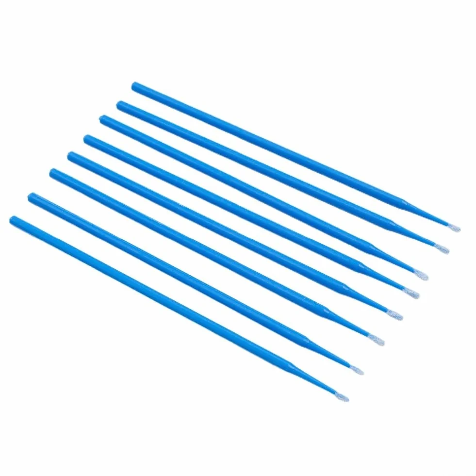 Pinceles de pintura 100pcs Aplicadores dentales con fibras de pelusa para retoque (azul)