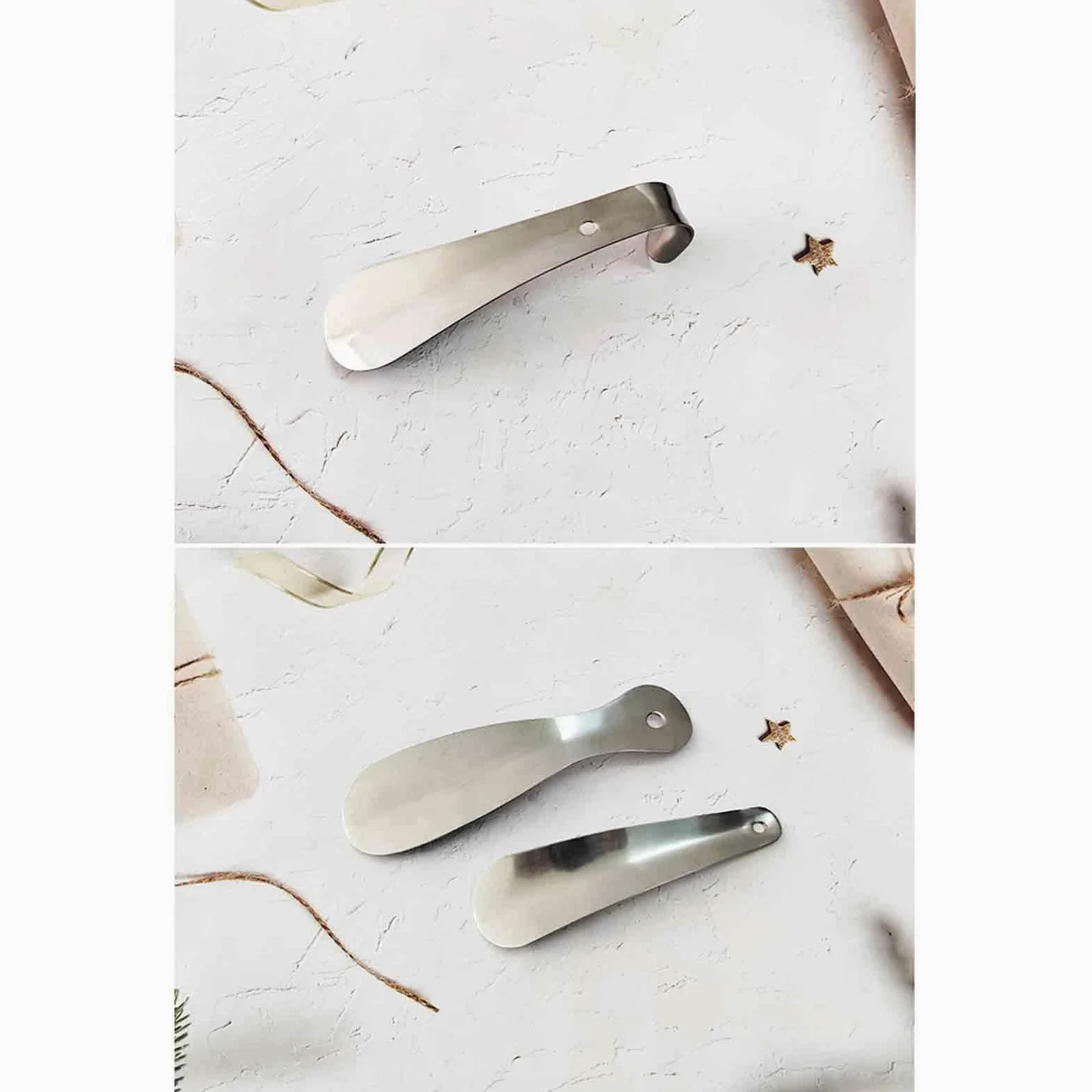 Calzador largo – Calzador de metal con mango largo, fácil de colgar, para hombres y mujeres, ideal para uso mayor, construcción de acero inoxidable