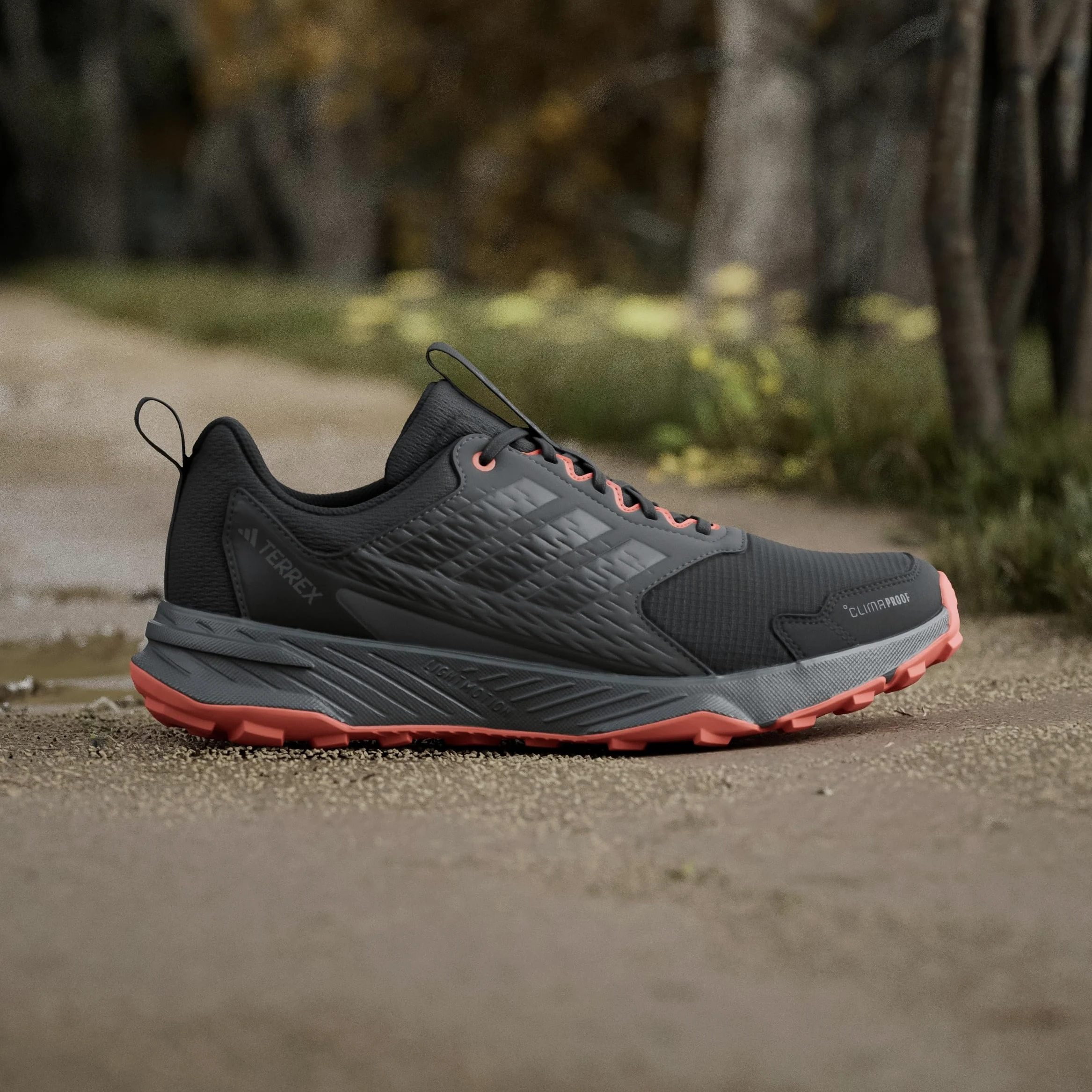 adidas Hombre Terrex Tracefinder 2 Climaproof Trail Running Shoes, Core Black/Core Black/Semi Impact Orange, 43 1/3 EU