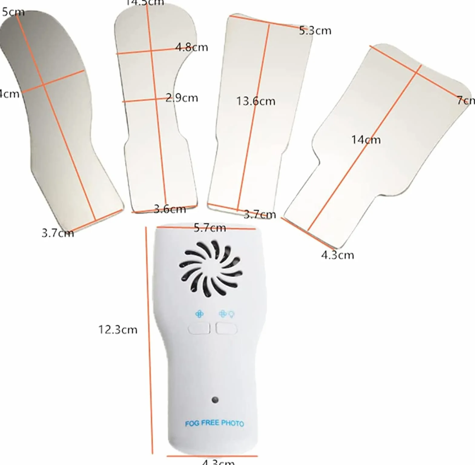 Espejos dentales antiniebla intraorales con mango LED reflector doble cara