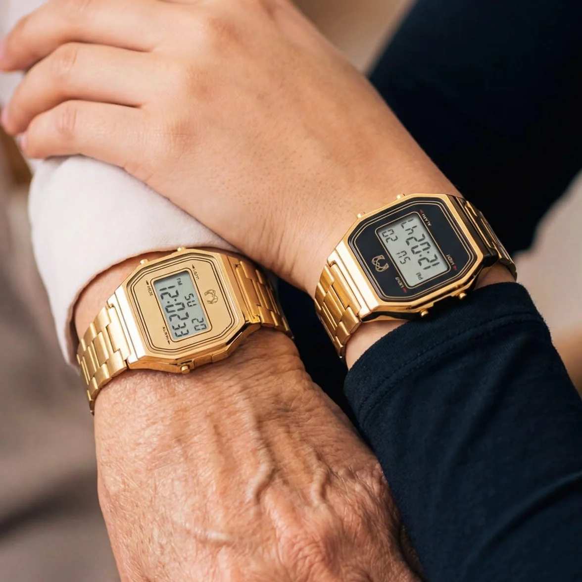 Reloj Digital Mujer Dorado Vintage - Acero Inoxidable, Resistente al Agua 3ATM, Maquinaria Cuarzo - Reloj Pulsera Mujer Estilo Retro, Regalo Mujer