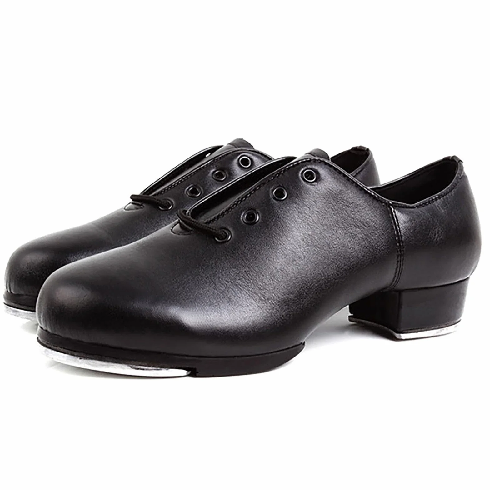 Zapatos de Claqué Profesionales con Dividida y Cordones de Cuero Sintético para Hombre #5656