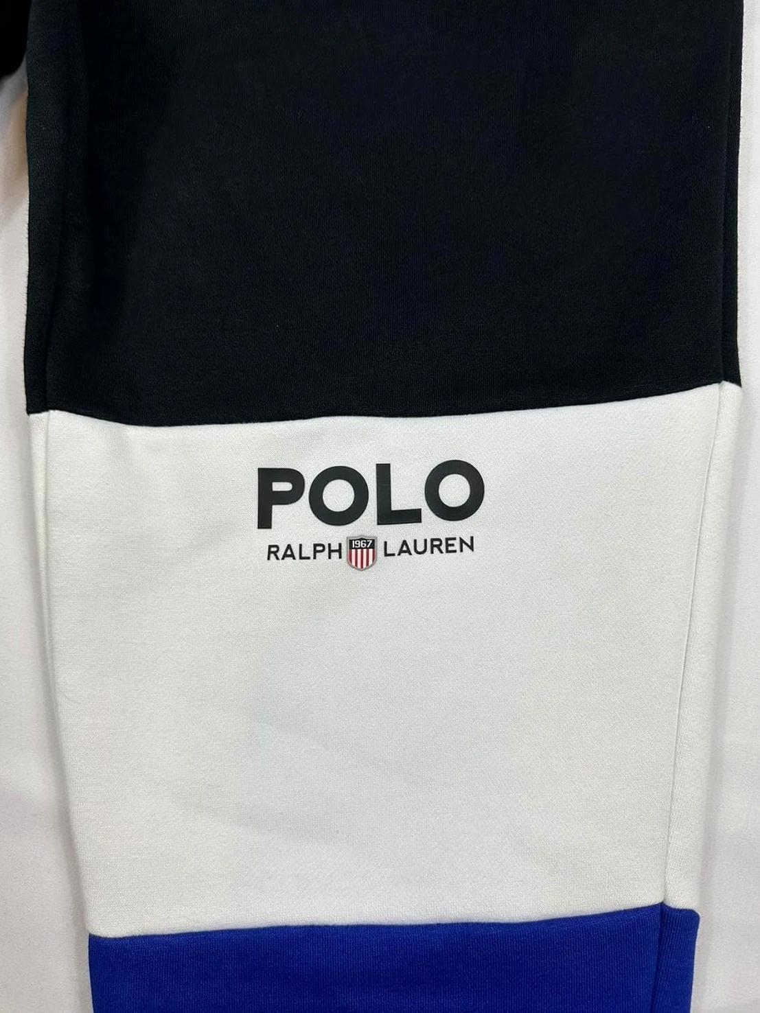 POLO RALPH LAUREN 1967 USA Shield Colorblock - Pantalones deportivos de forro polar para hombre