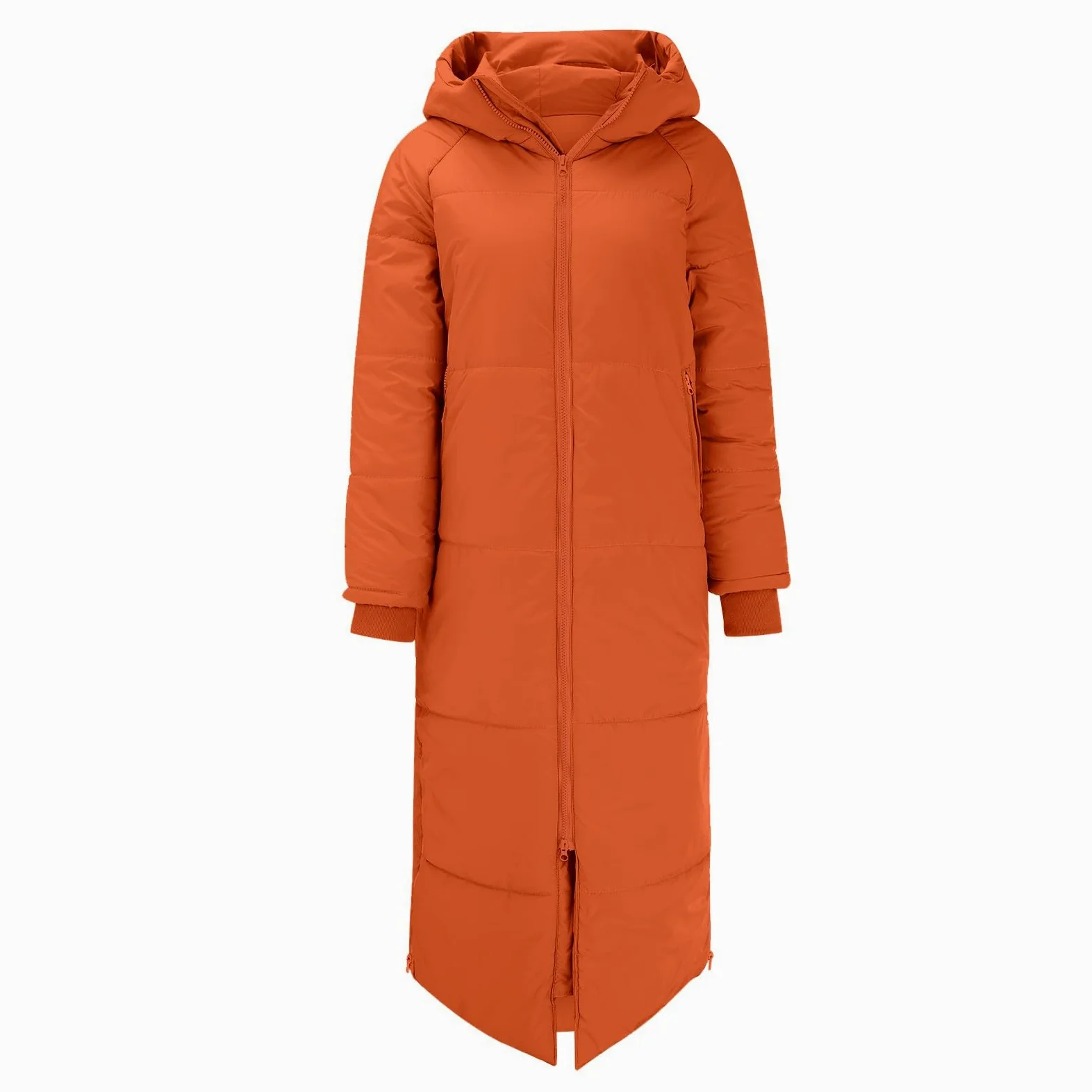 Abrigo largo de entretiempo para mujer, abrigo de invierno, chaqueta de entrenamiento con capucha, aspecto de plumón, abrigo acolchado con capucha, abrigo con capucha, monocolor, informal, chaqueta