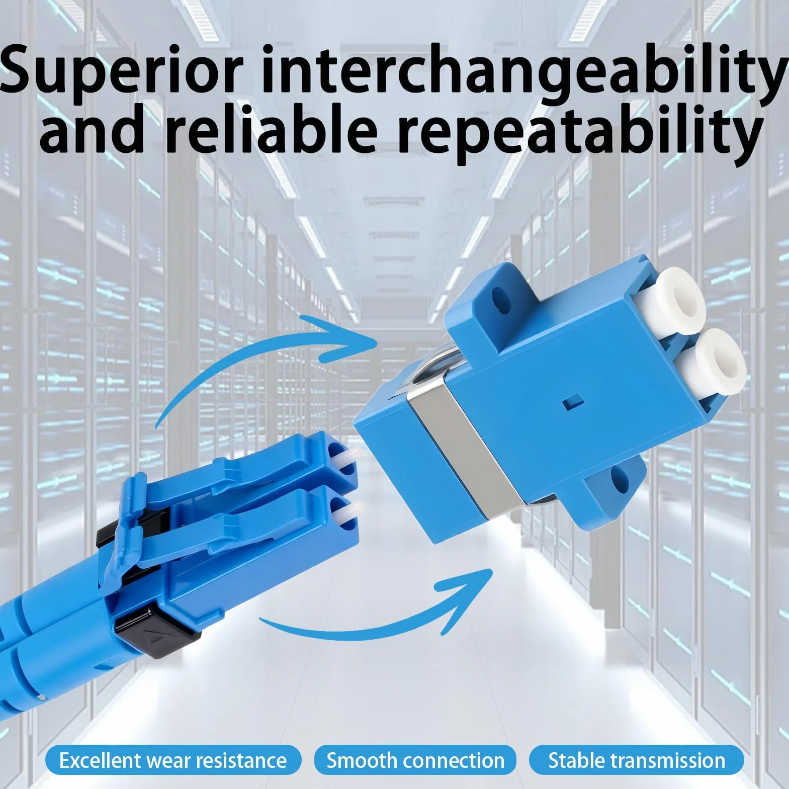Conector de fibra óptica LC-LC dúplex monomodo UPC acoplador 10 unidades para FTTH