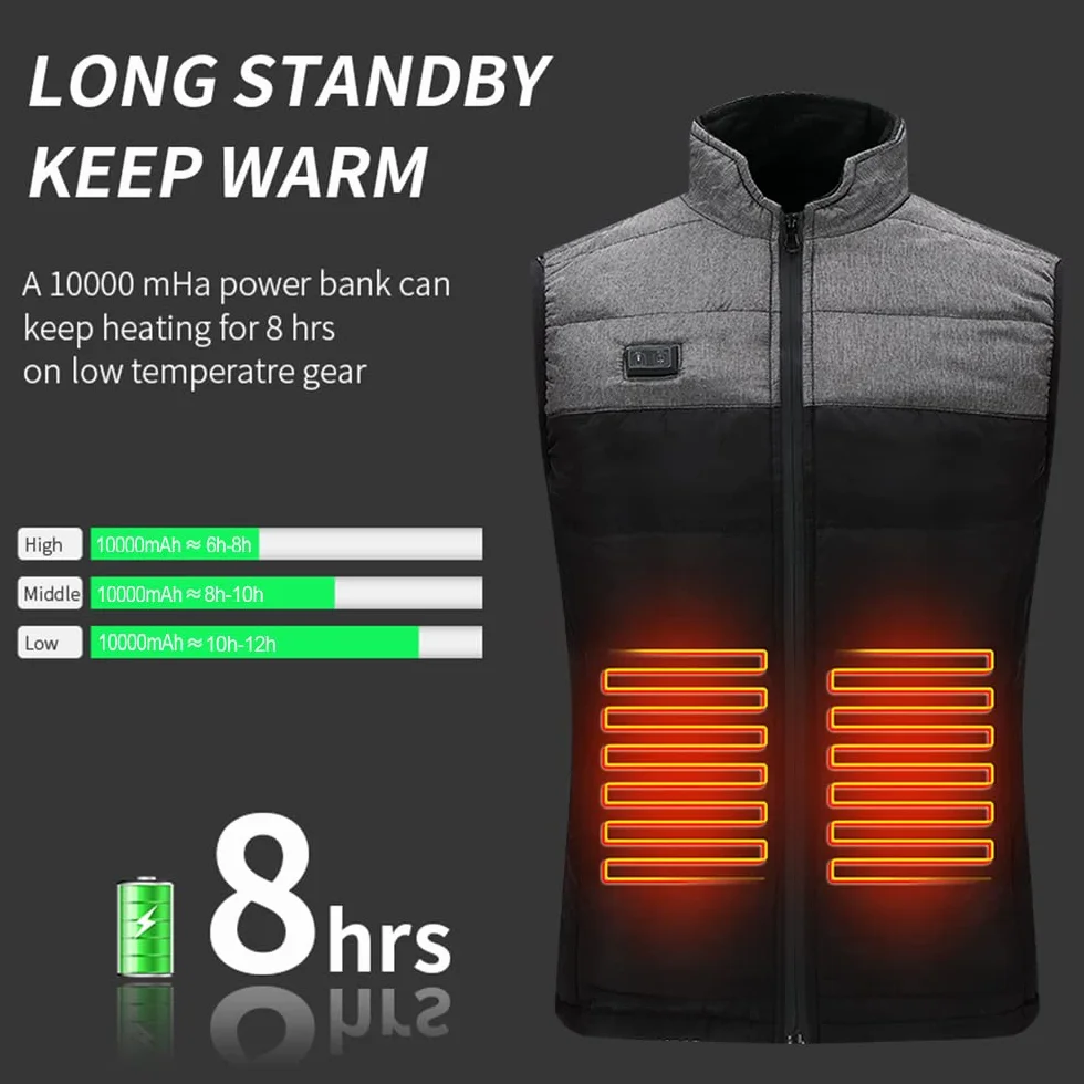 Bseical Chaleco Calefactable Hombre Moto, Chaqueta Calefactable Mujer Invierno, Chaleco Calentador Eléctrico, Chaquetas Con Calefaccion Ropa Camping Térmico