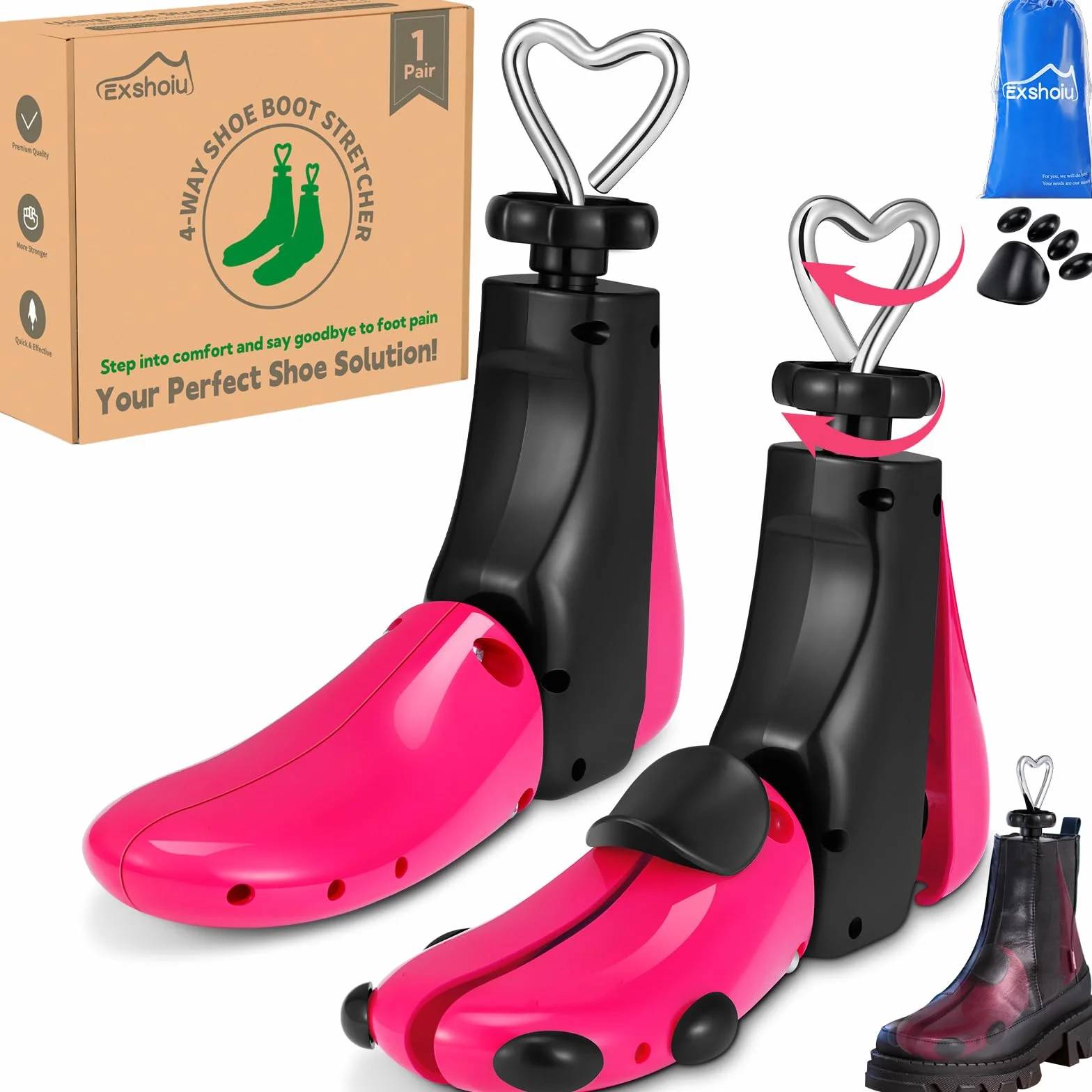 Hormas para Zapatos Hombre Mujer Hormas para Botas, Profesional Ensanchador de Zapatos y Botas, Estirador de Zapatos Ajustable Anchura y Longitud