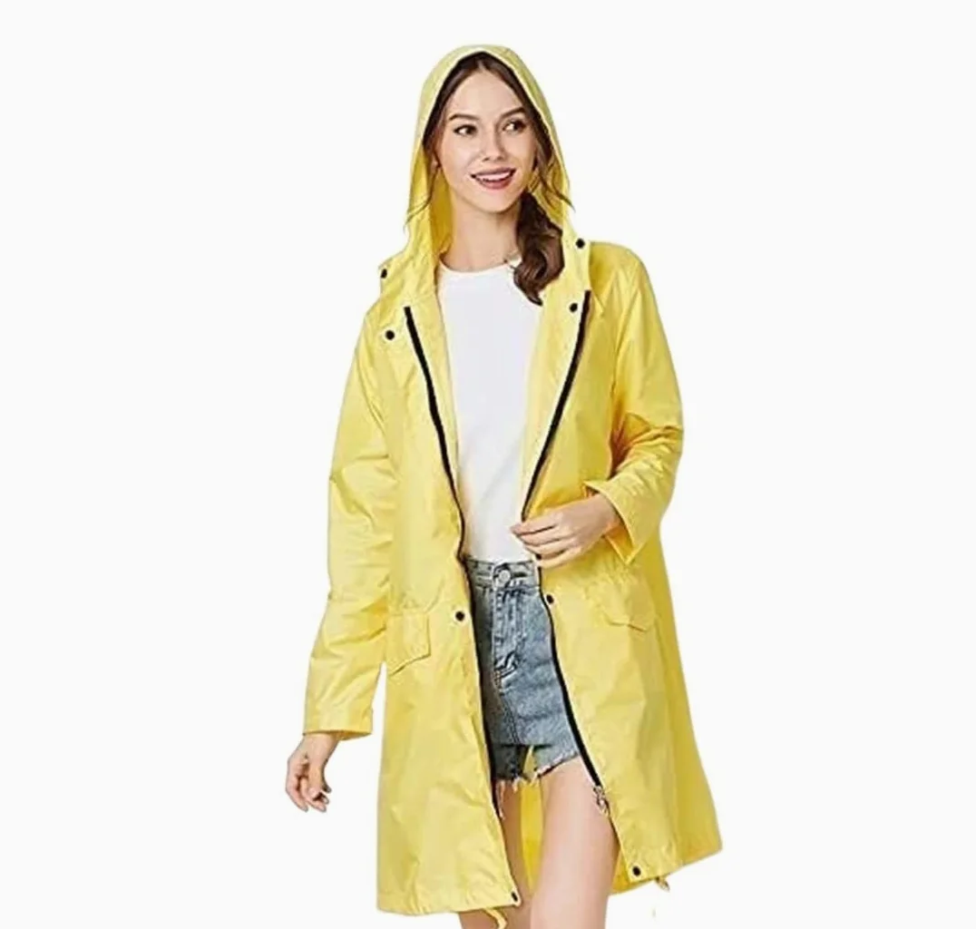 Chubasquero Chubasquero Largo Impermeable con Capucha para Mujer, Ponchos Ligeros, Chubasquero para Senderismo Al Aire Libre para Turistas Ponchos De Lluvia Impermeables(Grün,XXL)