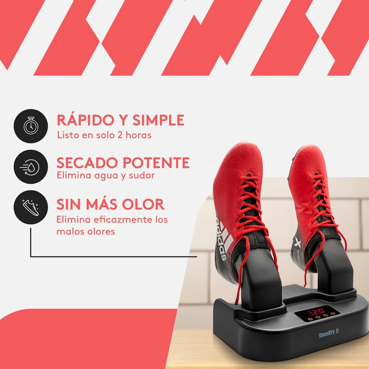 SHOEDRY Ozone Secador y Refrescador de Zapatos con Tecnología de Ozono Elimina Bacterias y Hongos