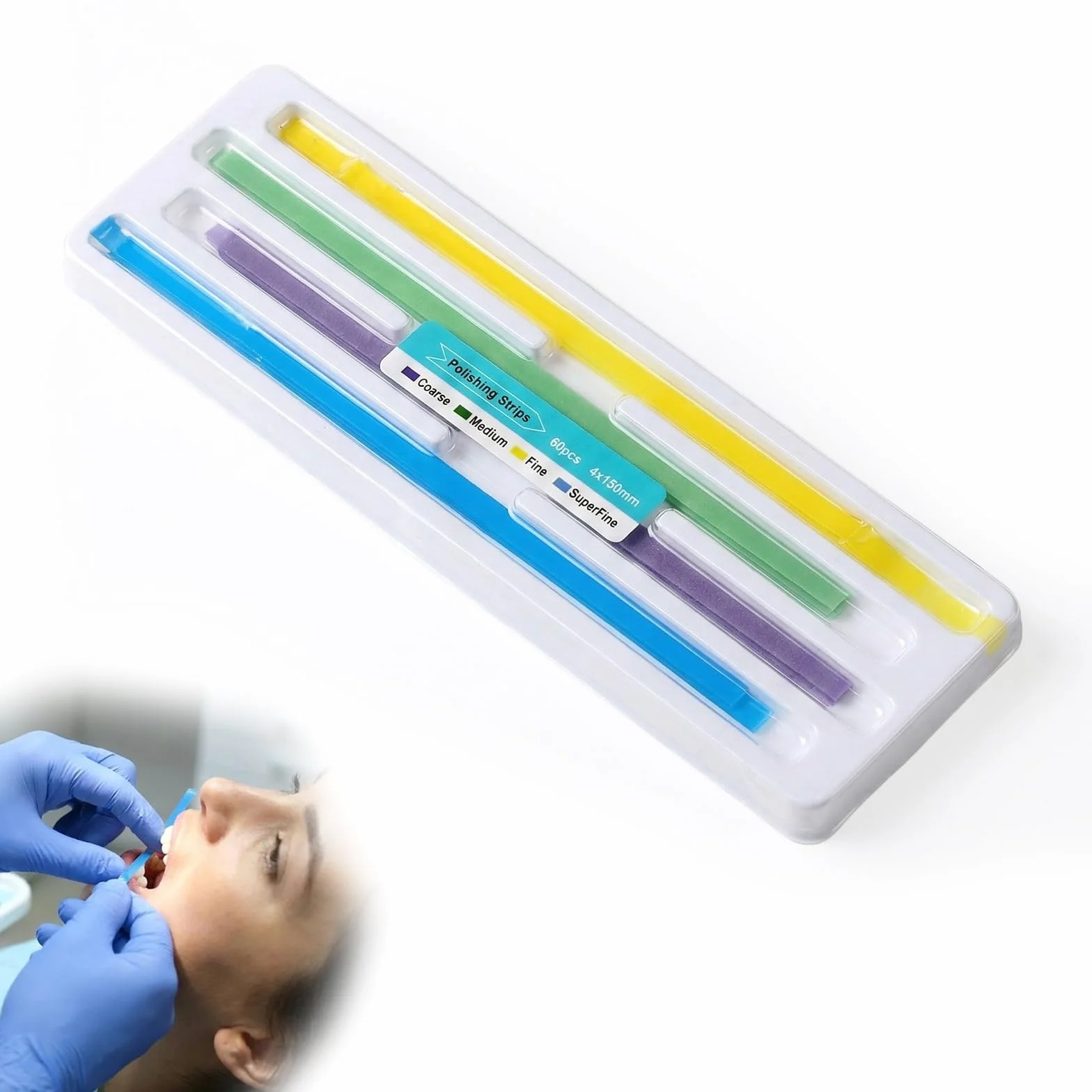 Jetstream 60 Piezas Papel de Lija Dental, Tira de Pulido Dental, 18×4.5×0.7mm
