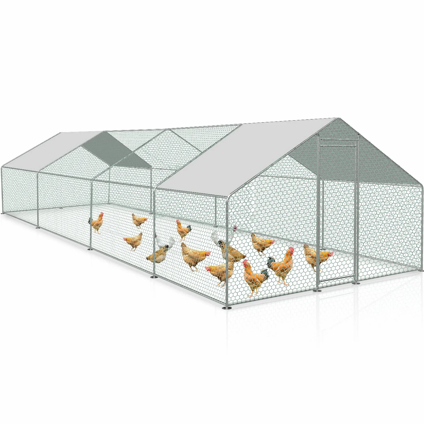 Cerradura Gallinero 3x8x2m Acero Galvanizado Jaula Pájaros Mascotas